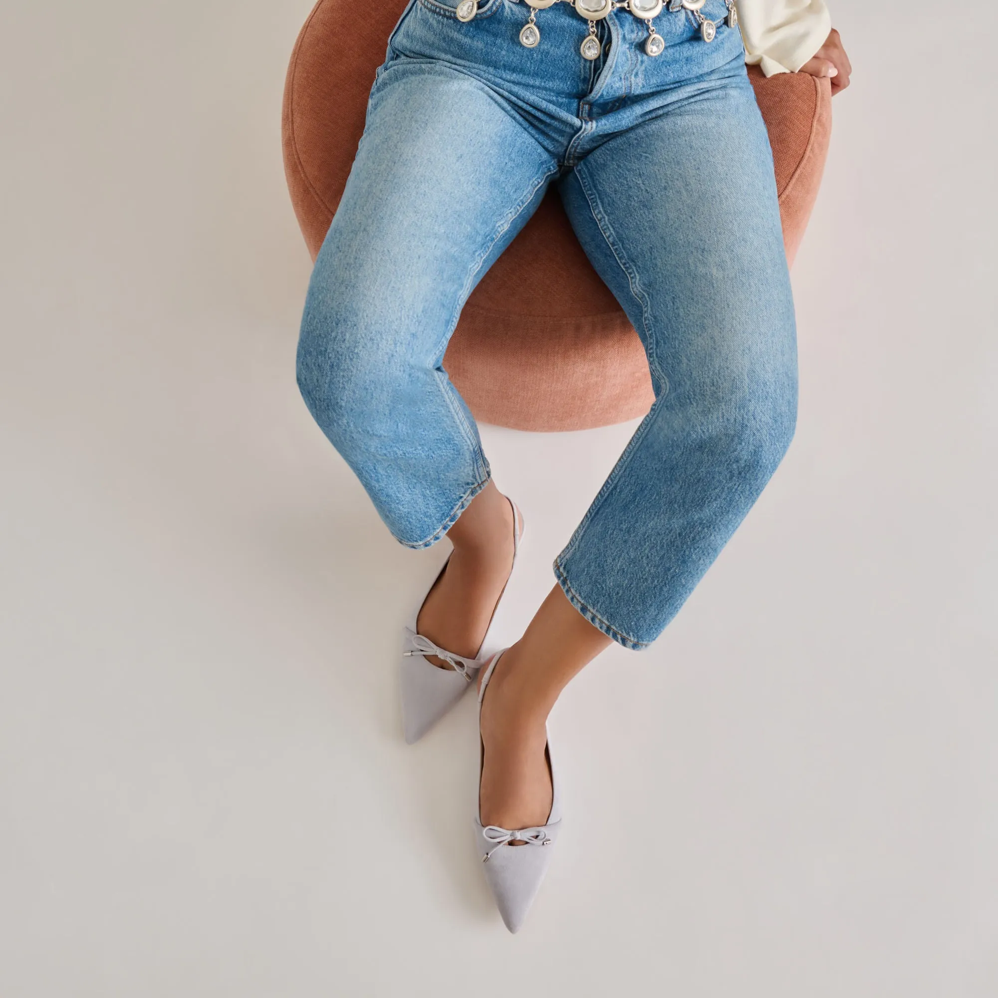 Zip Up Light Show PAYGE FLATS DUSTY BLUE SUEDE
