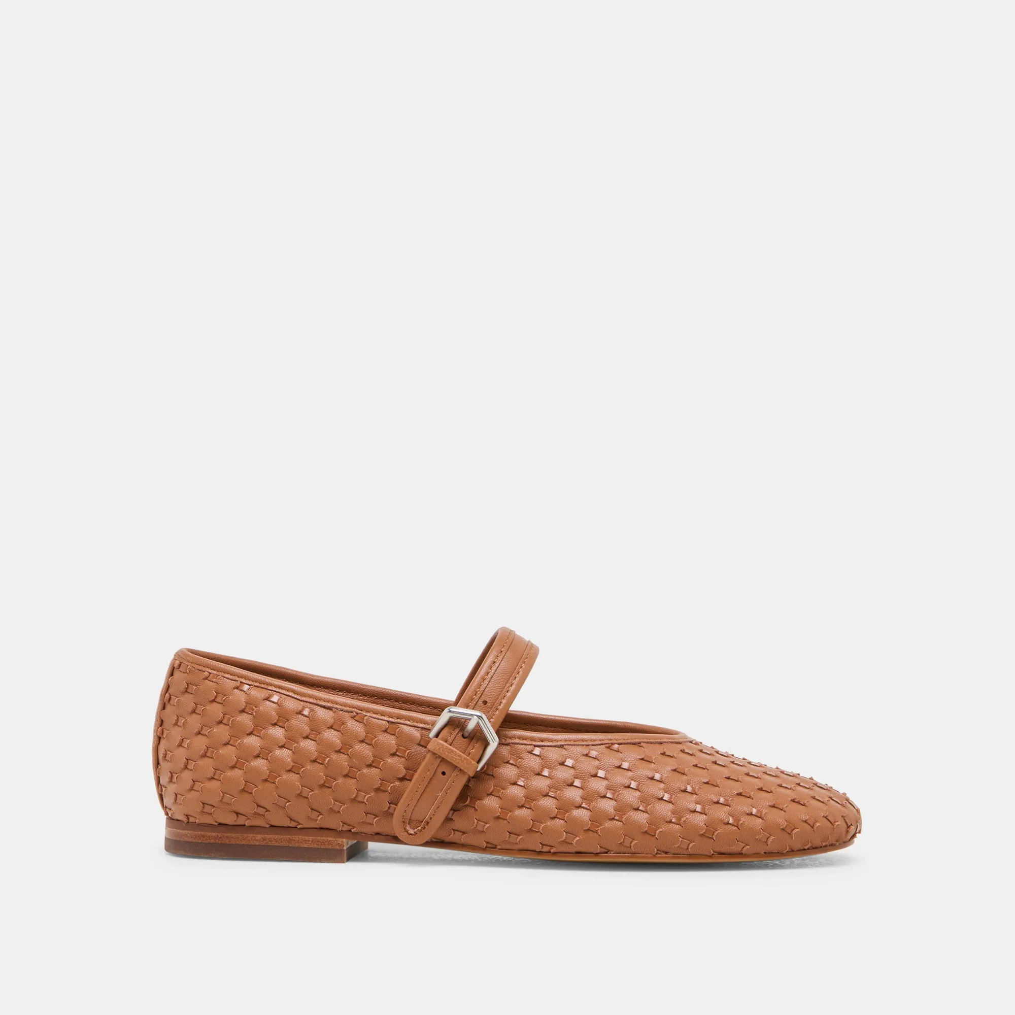 Media Day Point Toe ROSLYN WOVEN BALLET FLATS SADDLE WOVEN LEATHER