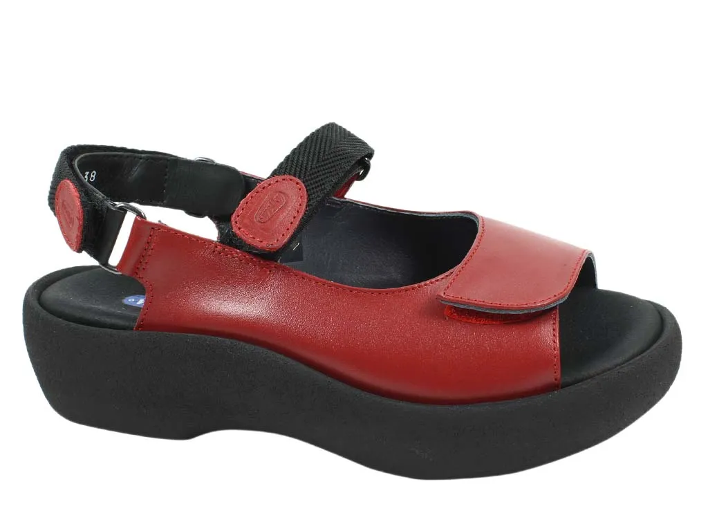Wolky Sandals Jewel Red Sporty Design