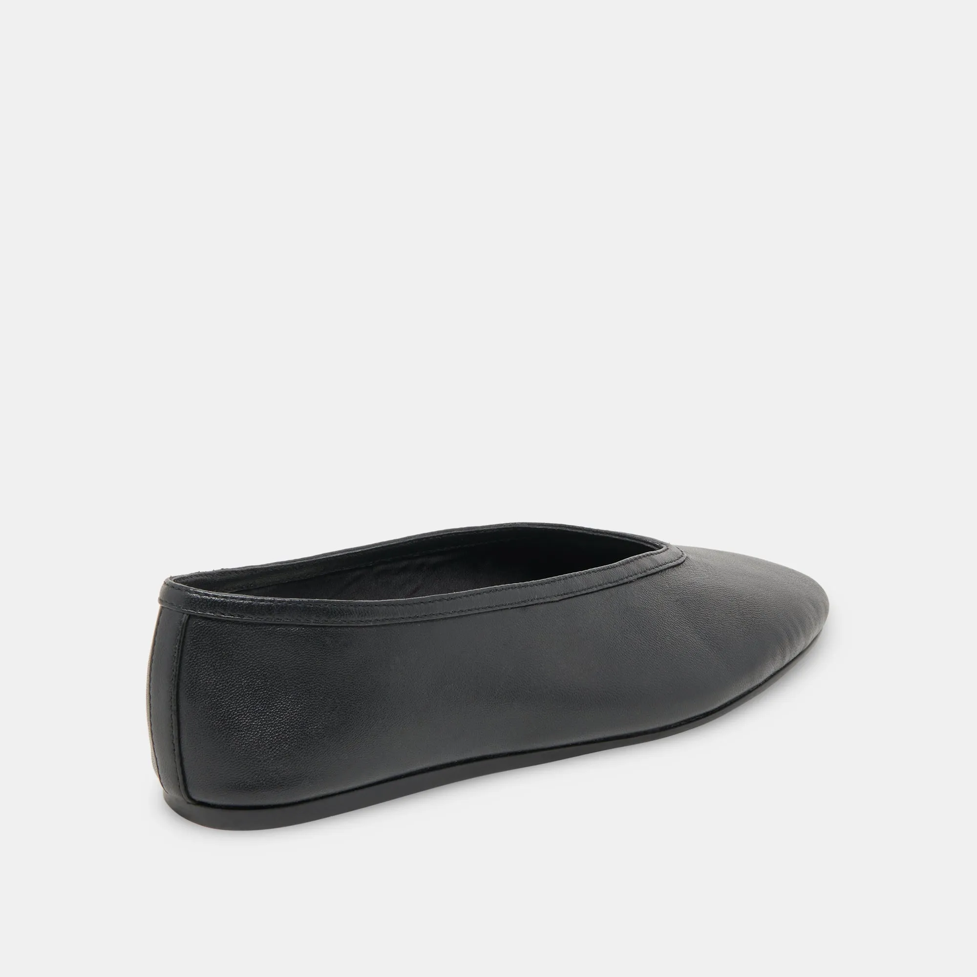 BRAIDY BALLET FLATS BLACK LEATHER Easy Slip-On Design