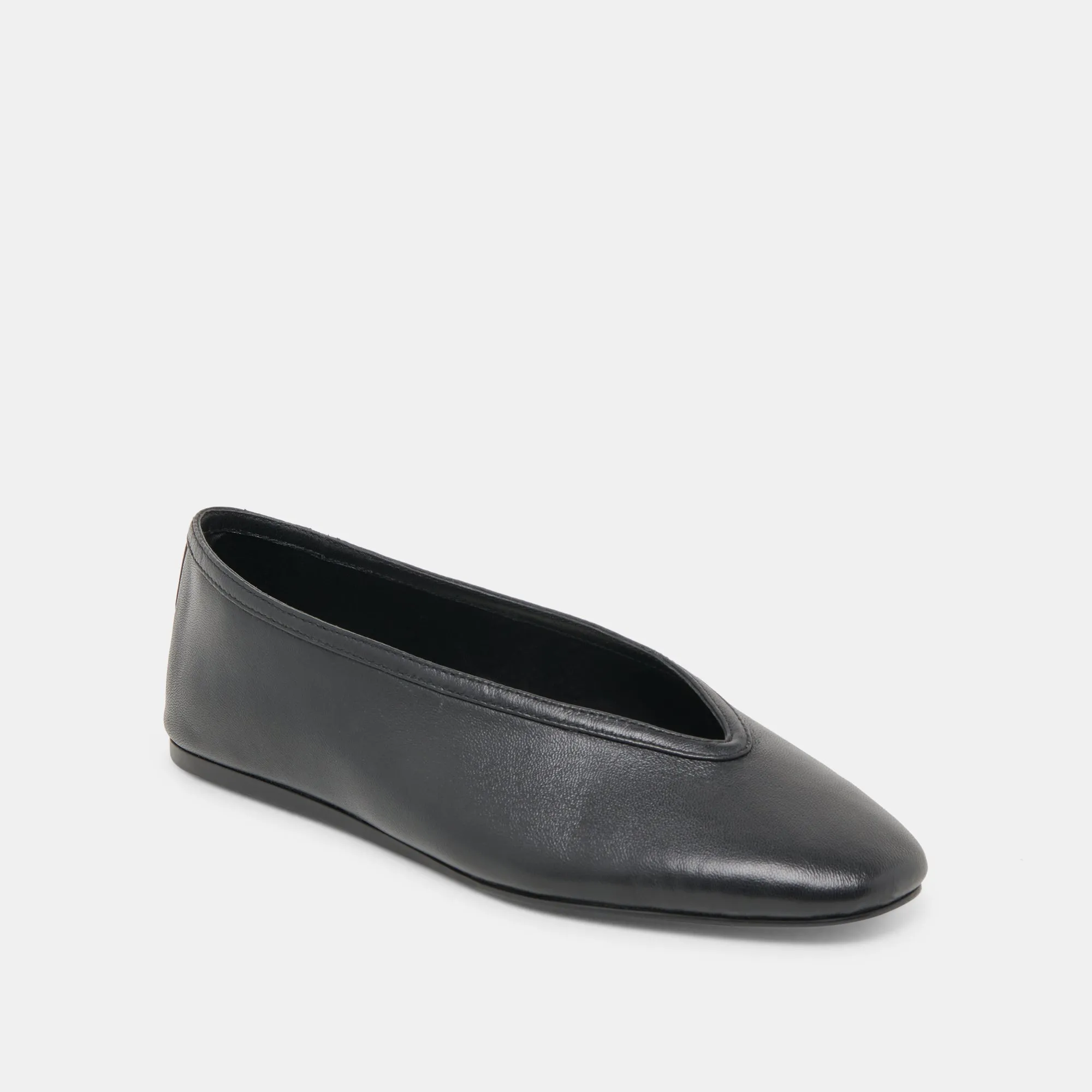 Wedding Step Photo Glow BRAIDY BALLET FLATS BLACK LEATHER