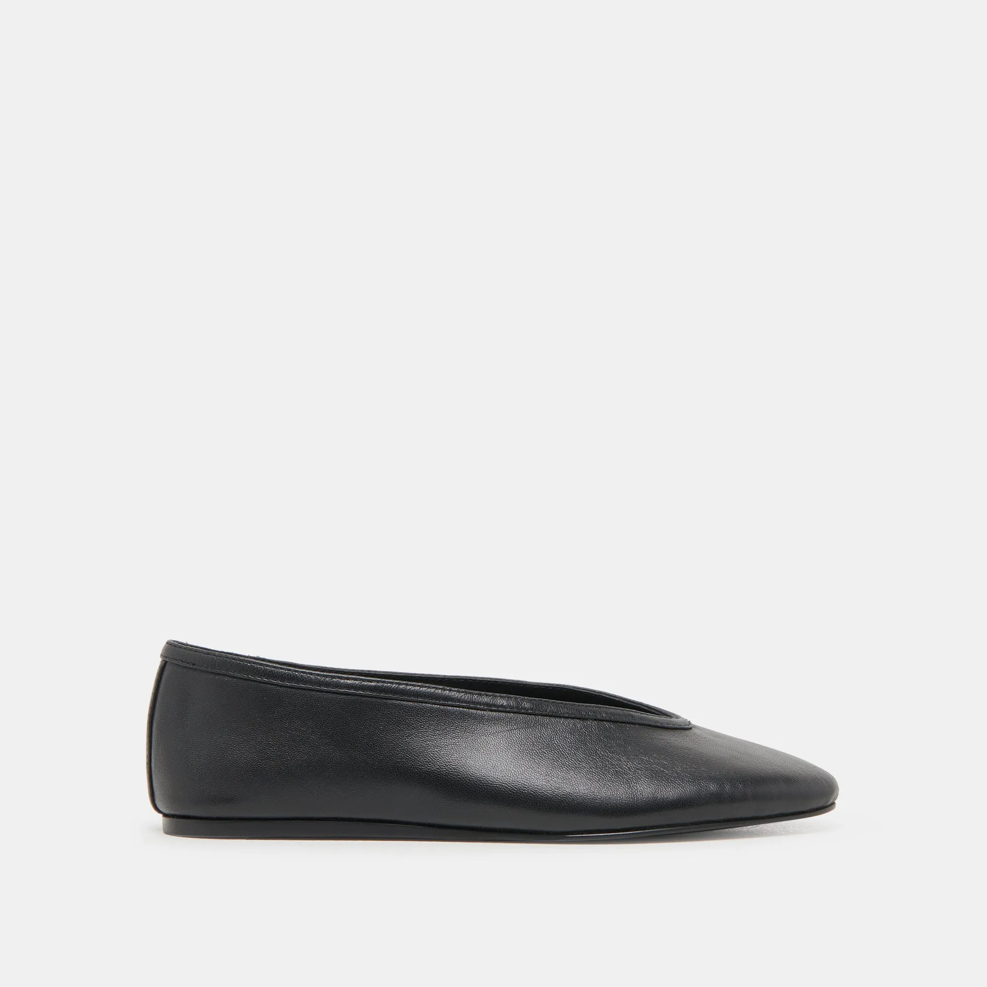 Shank Sun View BRAIDY BALLET FLATS BLACK LEATHER