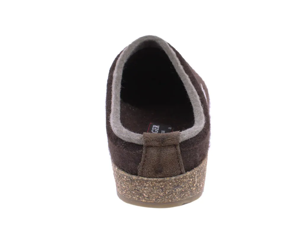 Moisture wicking Haflinger Clogs Grizzly Kris Espresso