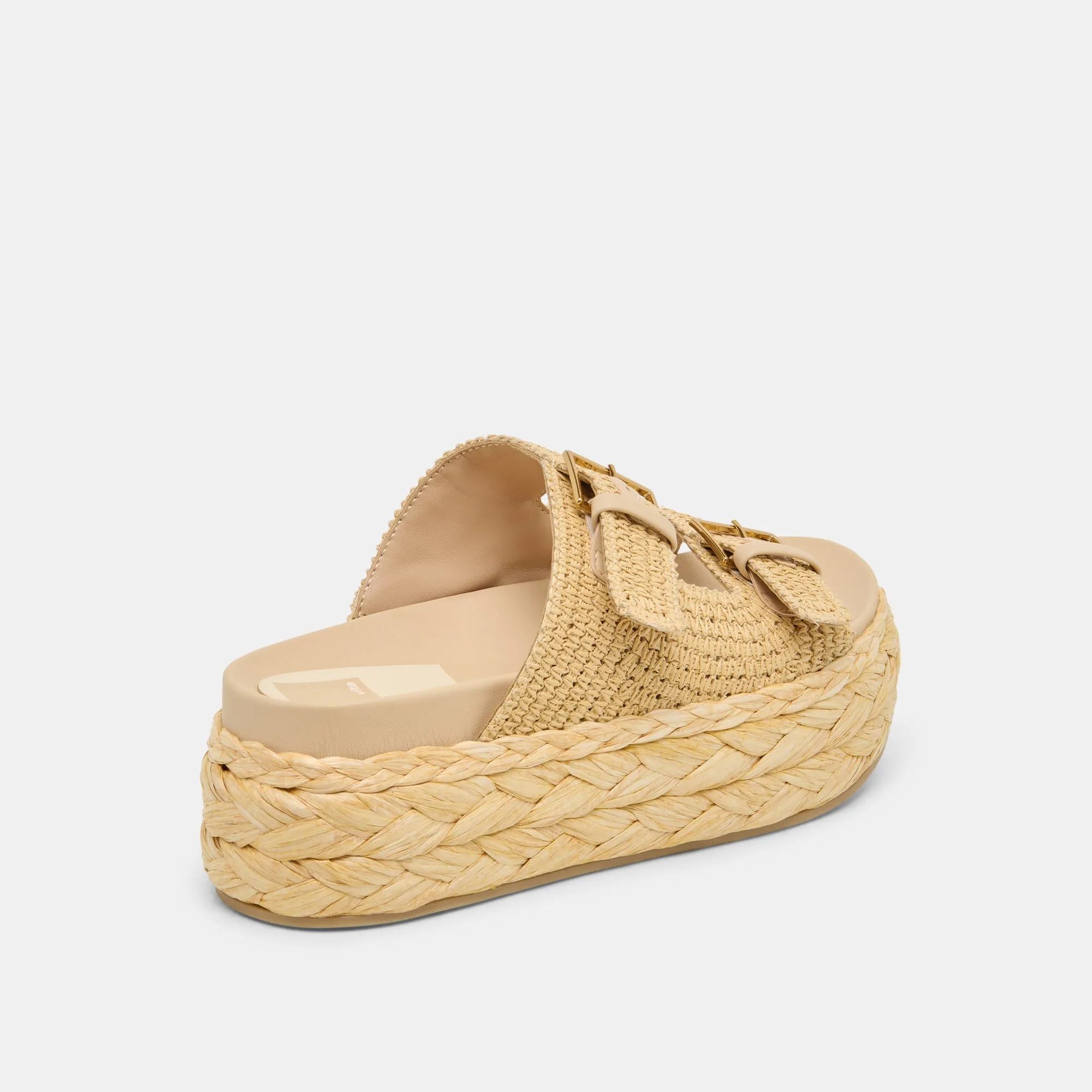 FALYN SANDALS LT NATURAL WOVEN RAFFIA Adjustable Straps Comfortable Footwear For Outdoors