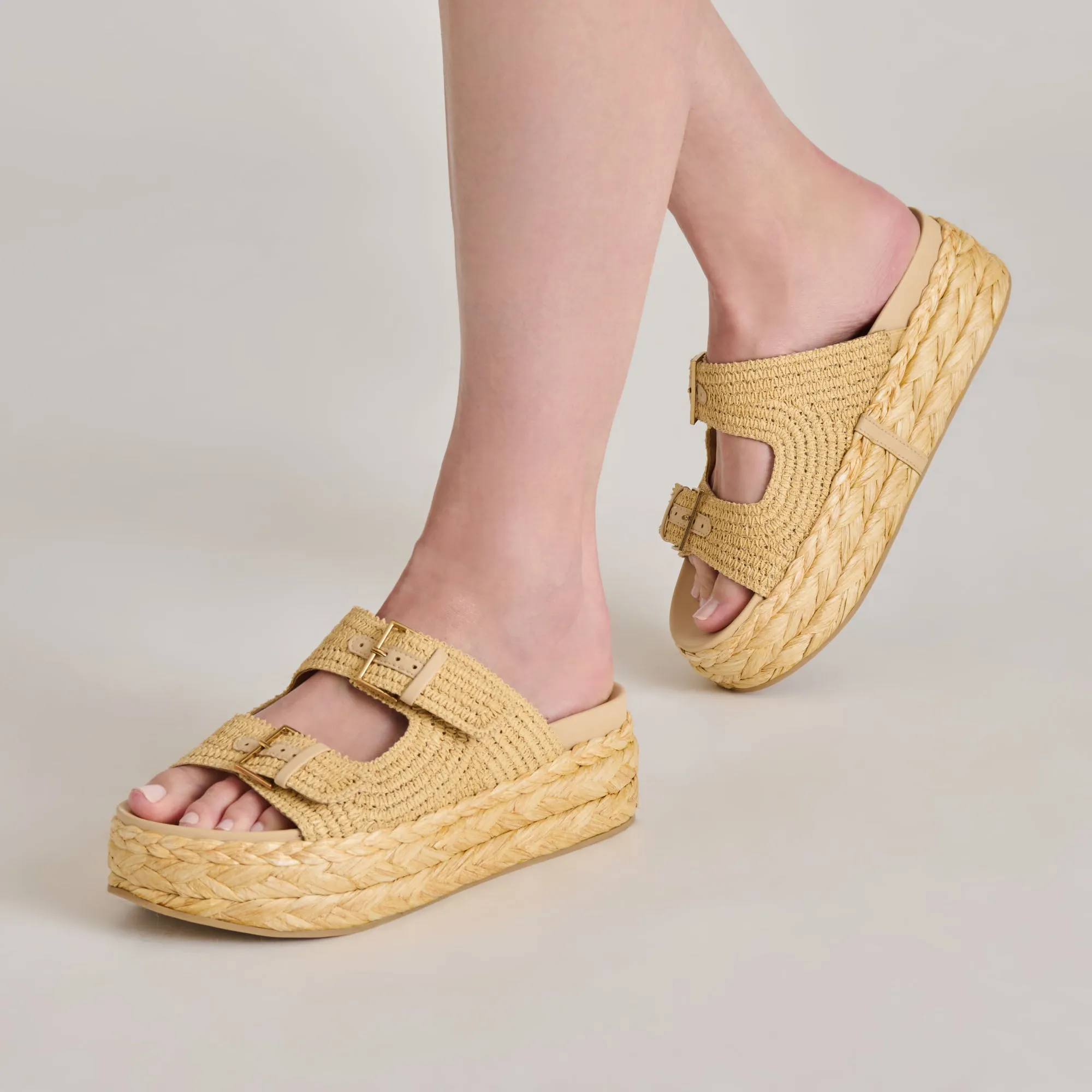 Travel Light FALYN SANDALS LT NATURAL WOVEN RAFFIA