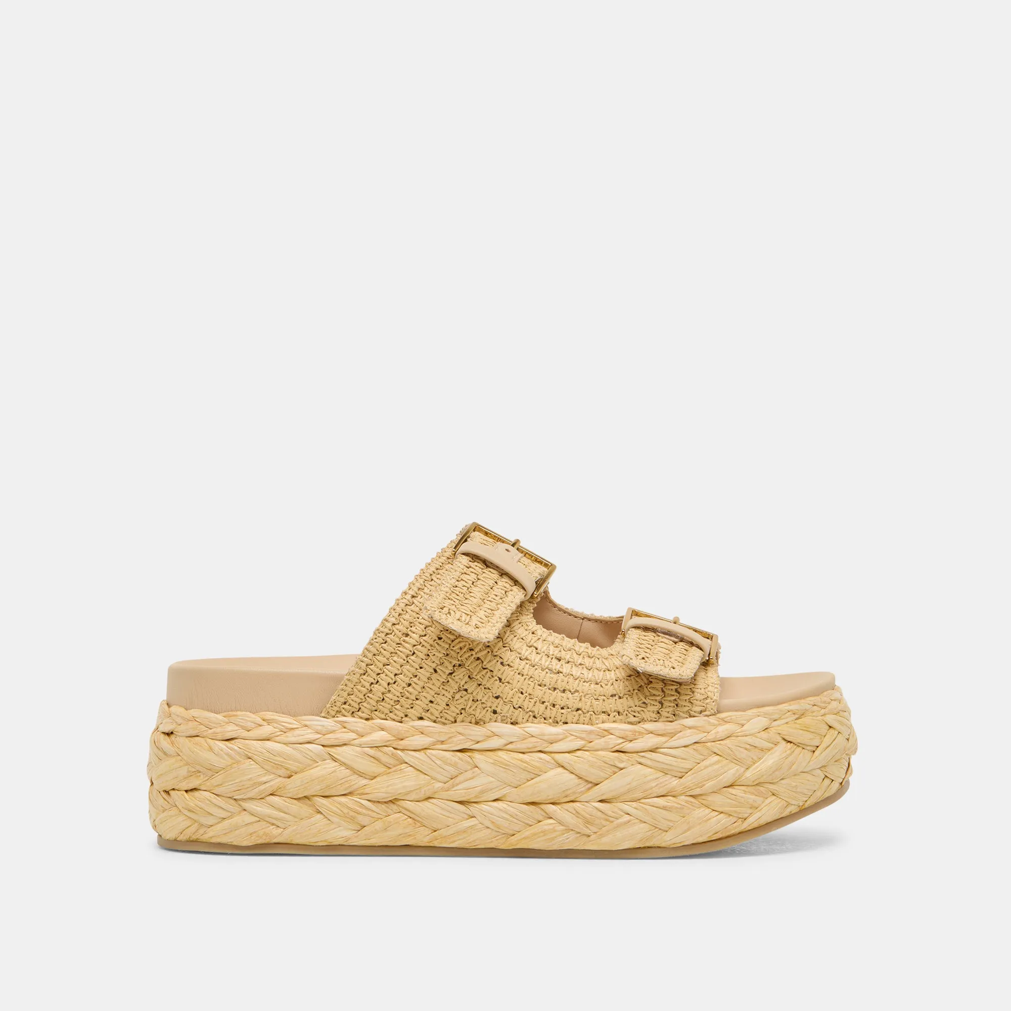 Everyday Step Slip On FALYN SANDALS LT NATURAL WOVEN RAFFIA