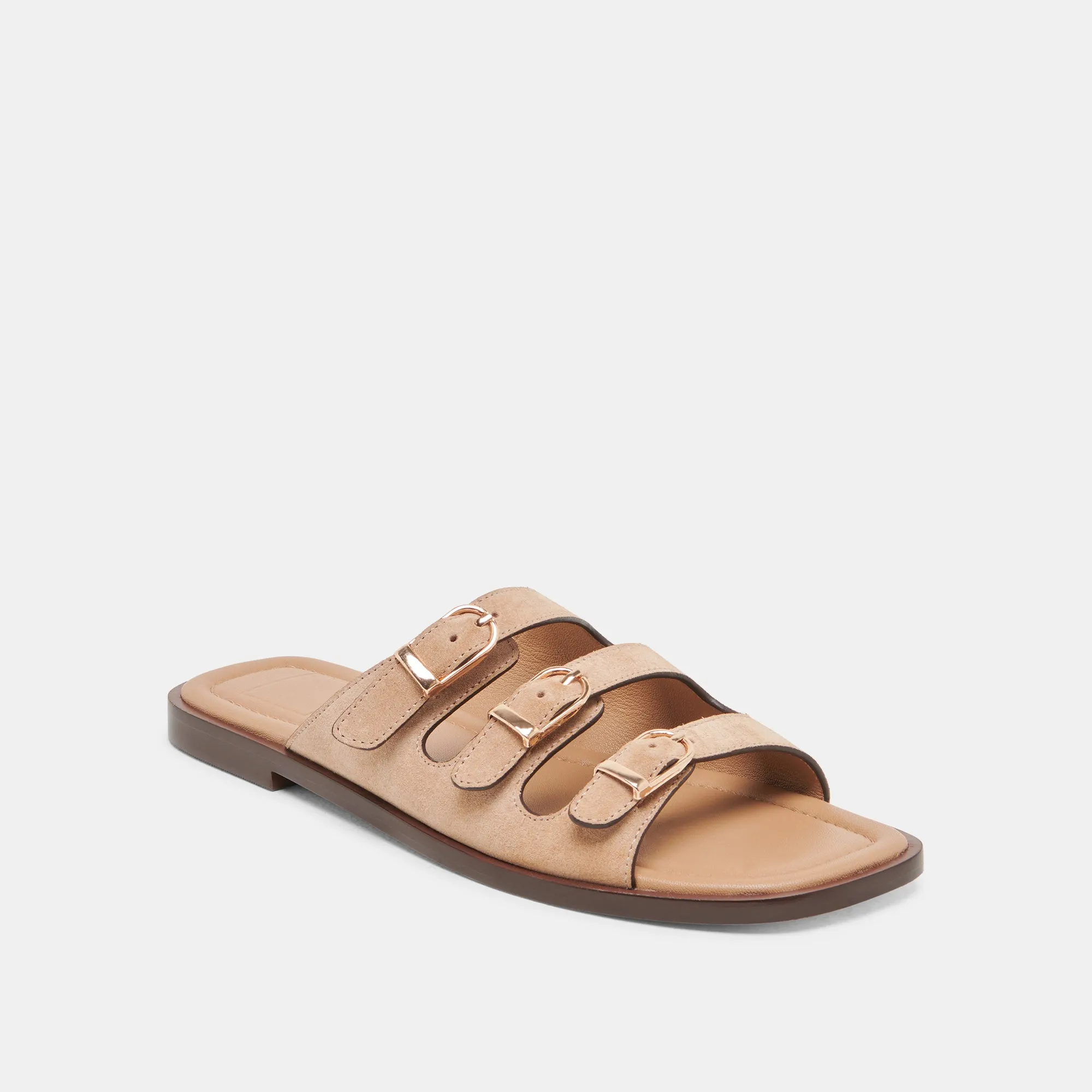 Foot Flex Wear Anywhere FIN SANDALS TAN SUEDE