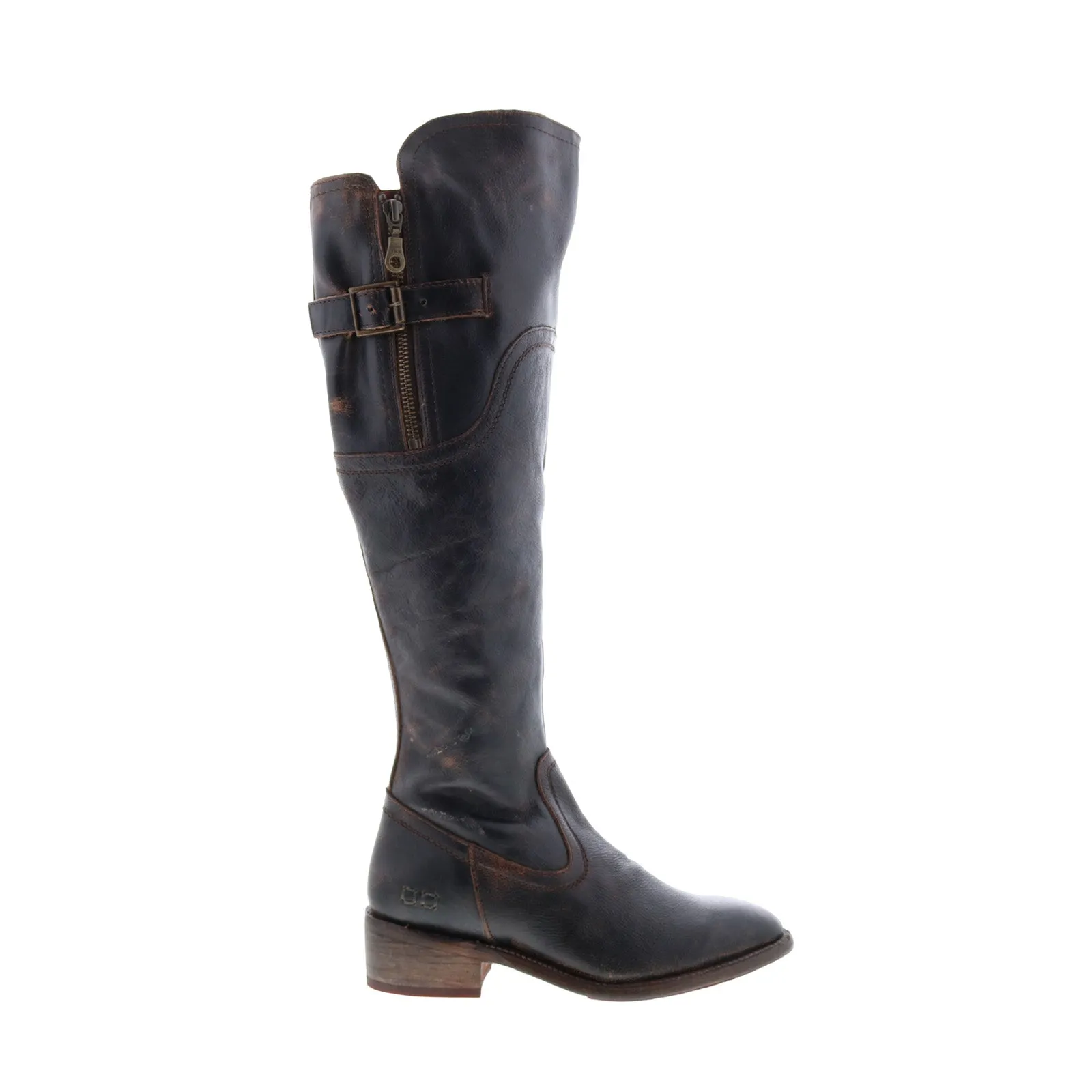 Bed Stu Kathleen F393027 Womens Black Leather Zipper Knee High Boots Padded Footbed High-Performance Footwear