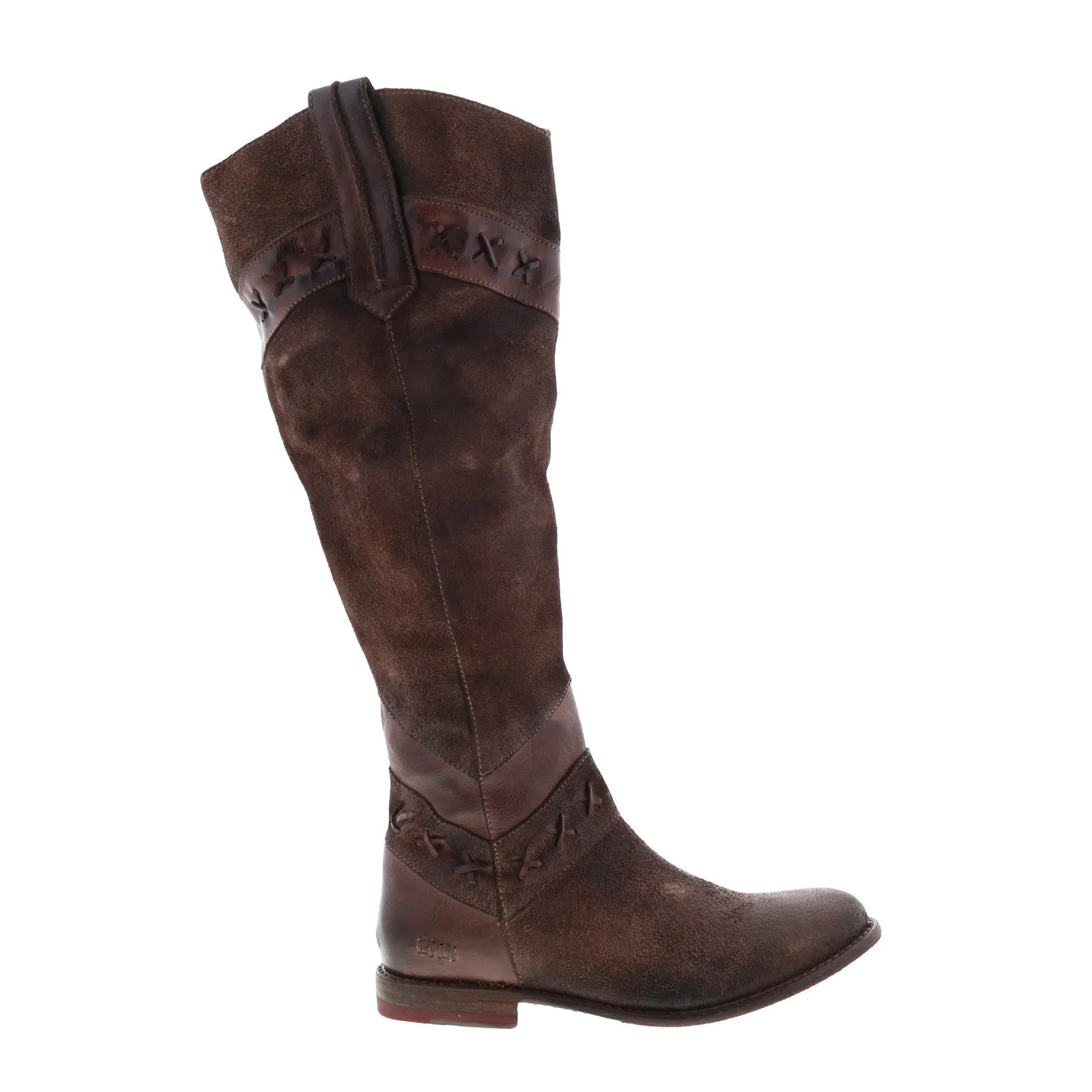 Protective Footwear Tough Fit Bed Stu Midge F321002 Womens Brown Leather Zipper Knee High Boots