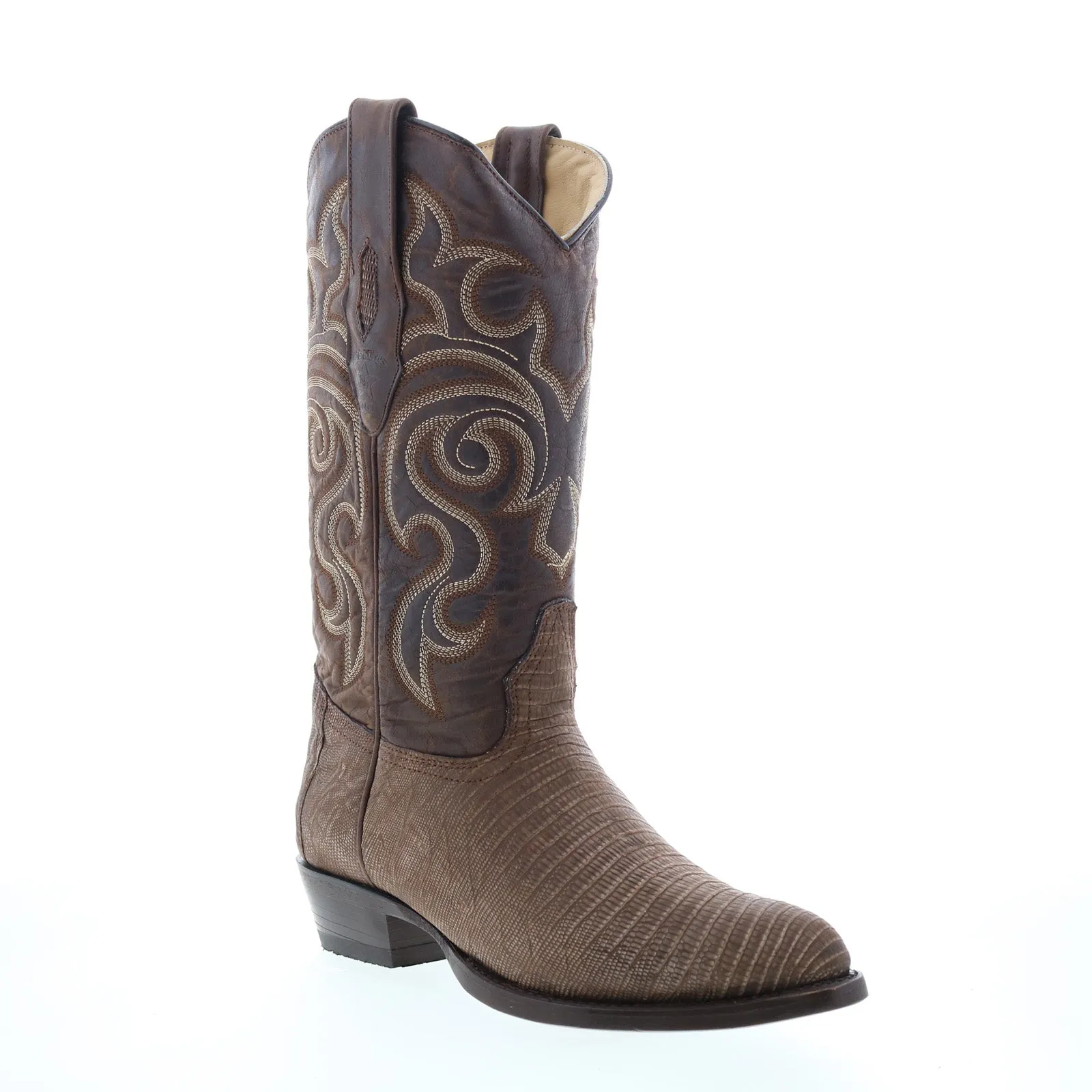 Soft outsole Los Altos J-Toe Teju Lizard 990735 Mens Brown Wide Cowboy Western Boots