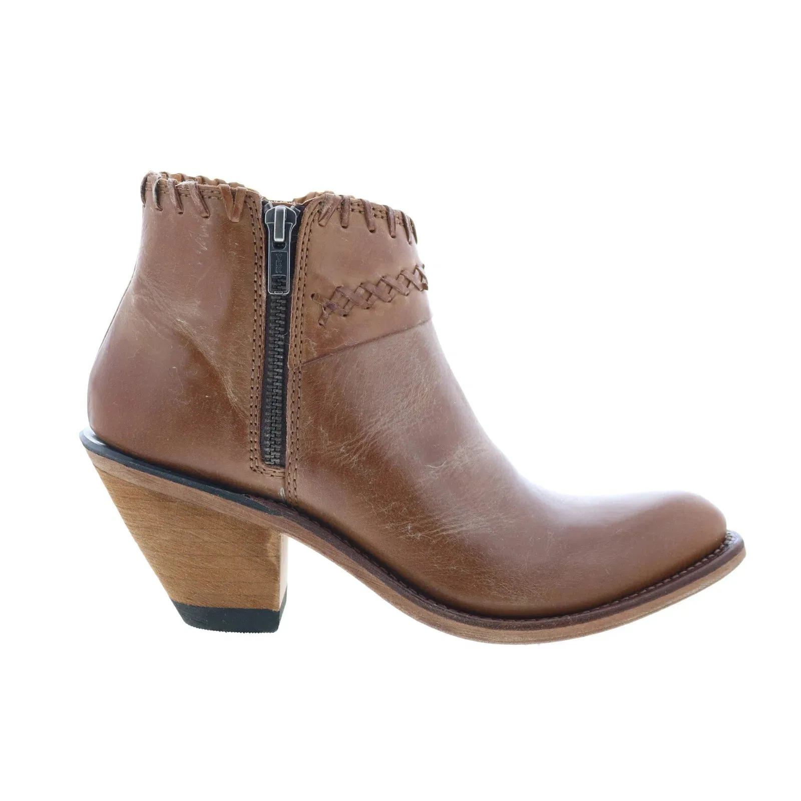 Jama Old West Leather Upper 18151 Womens Brown Leather Western Boots Quick Drying Solid Stitching