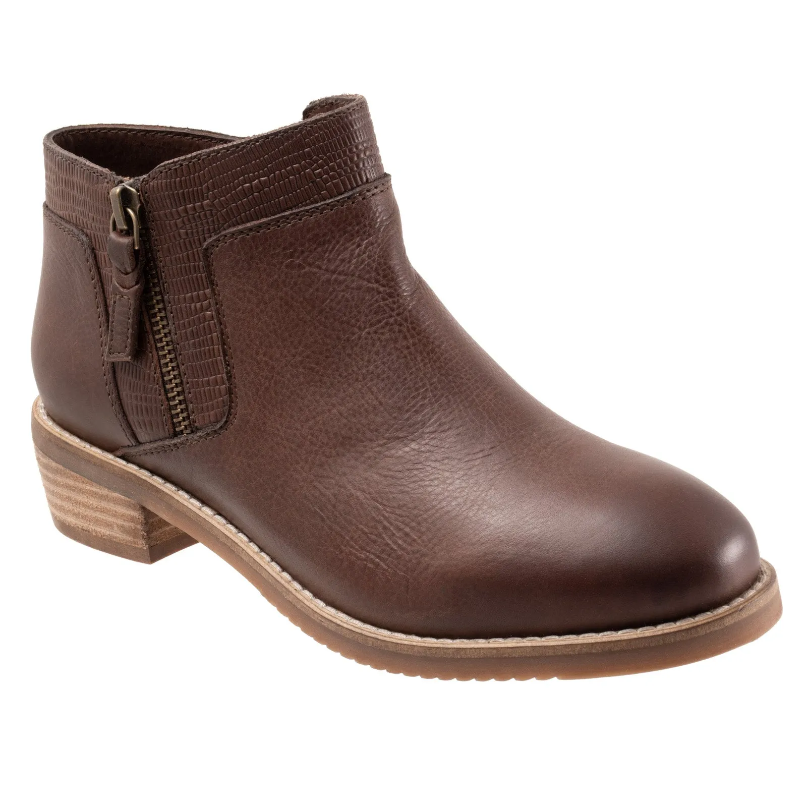 Softwalk Rubi S2157-263 Womens Brown Leather Ankle & Booties Boots Elevated Comfort Trek Ready