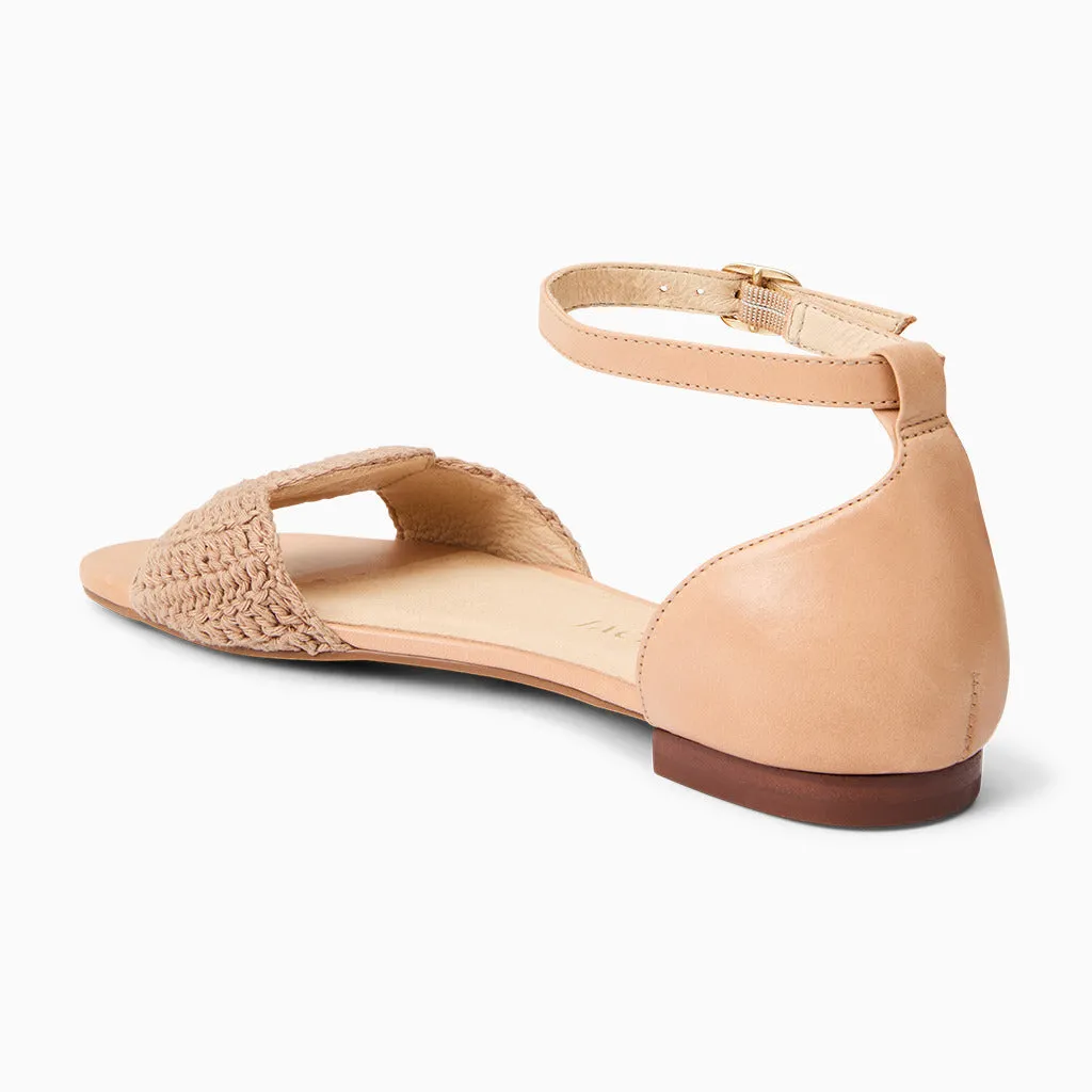 Stone Gray Laurin Crochet Ankle Strap Sandal