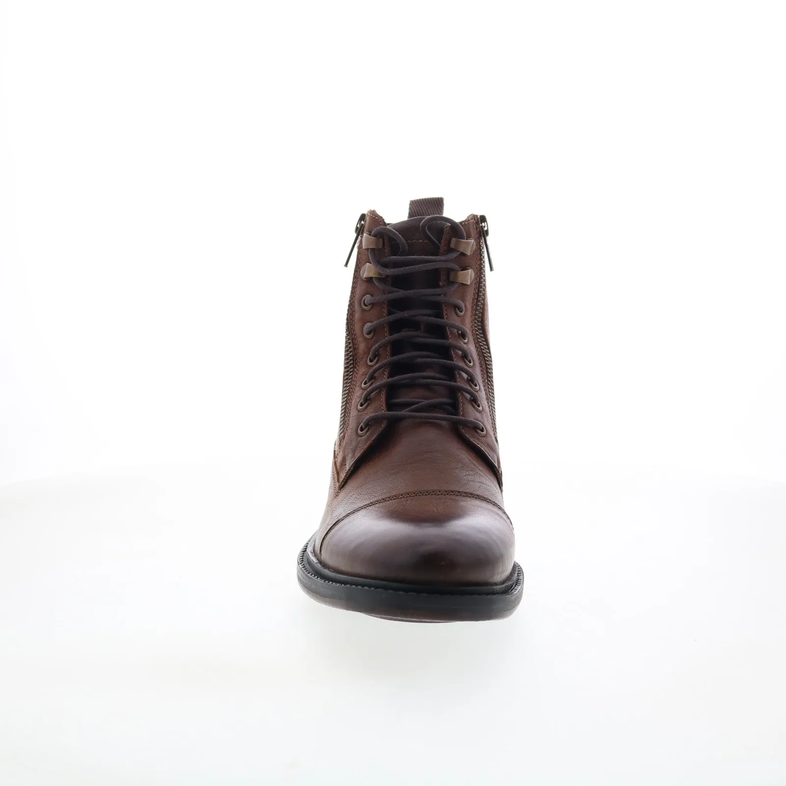 Steve Madden P-Gabe Mens Brown Leather Lace Up Casual Dress Boots Elevated Comfort