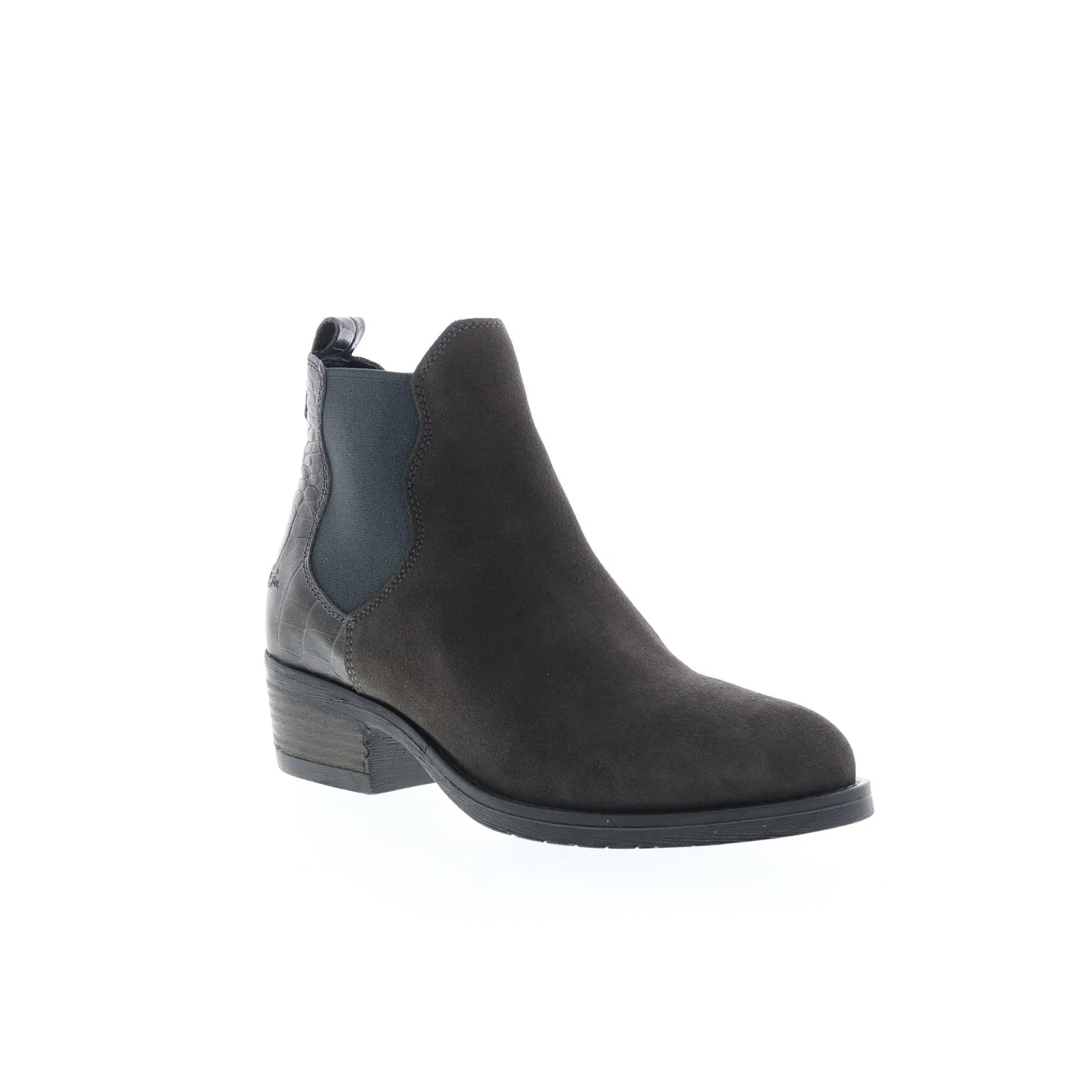 Bos. & Co. Emery Womens Gray Suede Slip On Ankle & Booties Boots Comfortable Stability