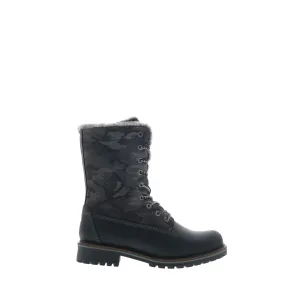 Water Line Snow Explorer Bos. & Co. Hanz Womens Black Suede Lace Up Casual Dress Boots