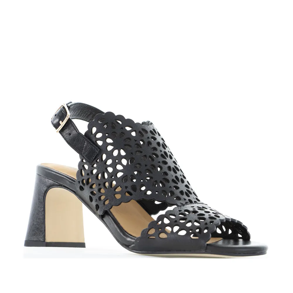 BRESLEY SAPPER BLACK Luxe Heeled Sandals