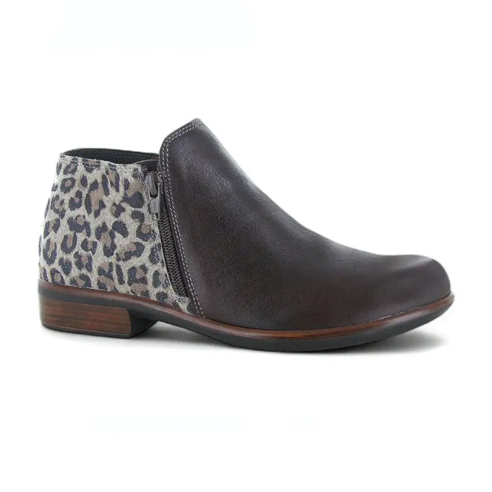Helm Bootie (26030) - Cheetah Suede/Soft Brown Leather Love Glow Molded Insole