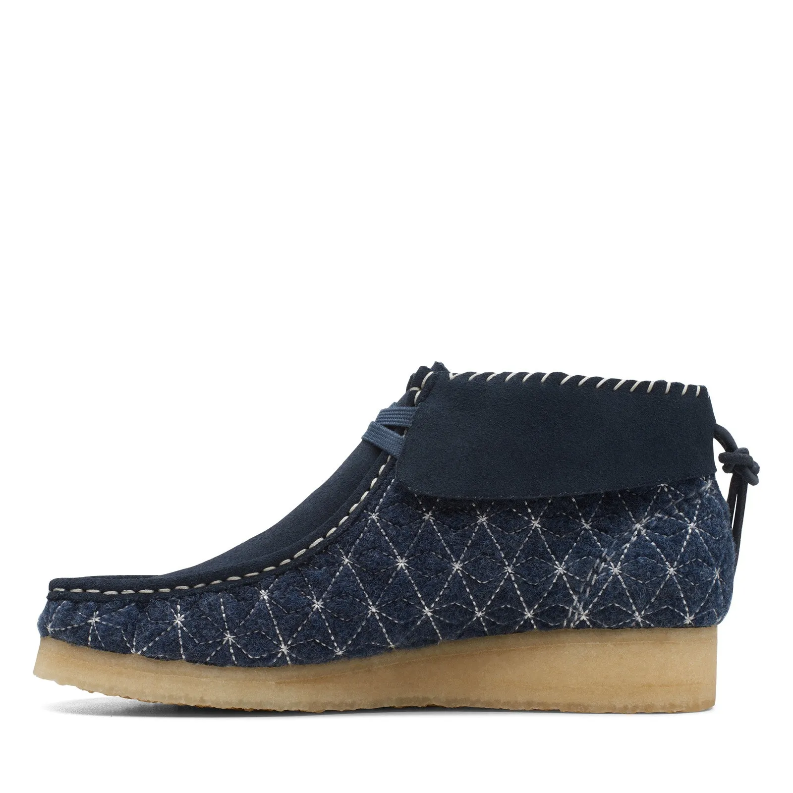 Clarks Wallabee Boot 26168706 Womens Blue Suede Lace Up Chukkas Boots Comfortable ankle support