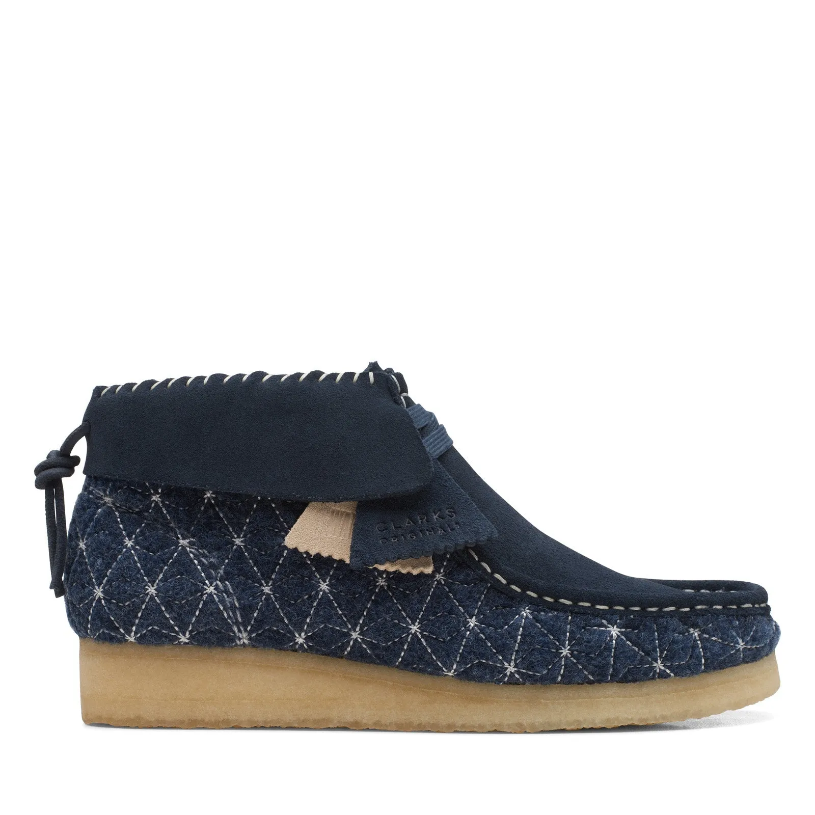 Protective Comfort Clarks Wallabee Boot 26168706 Womens Blue Suede Lace Up Chukkas Boots