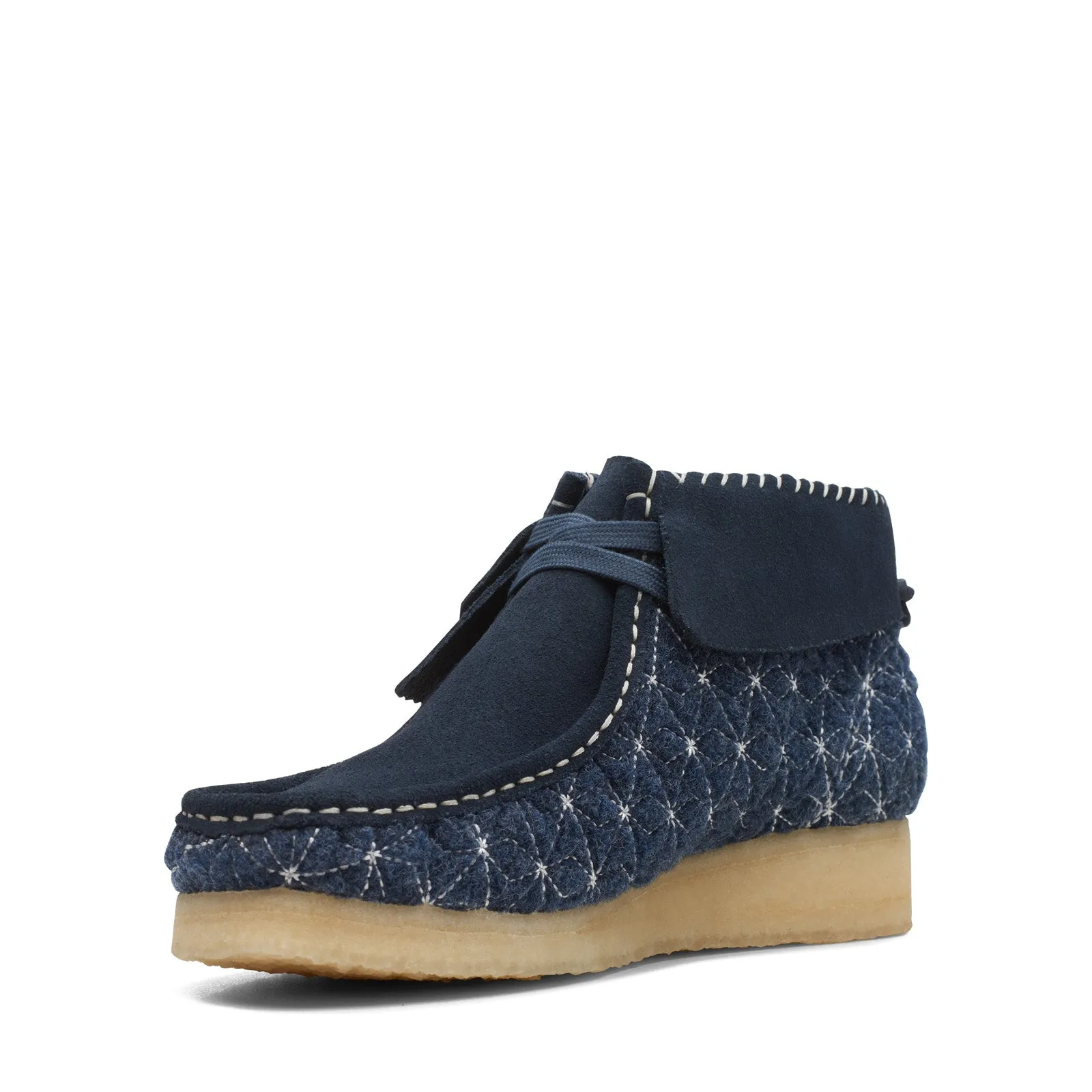 Support Foot Universal Style Clarks Wallabee Boot 26168706 Womens Blue Suede Lace Up Chukkas Boots