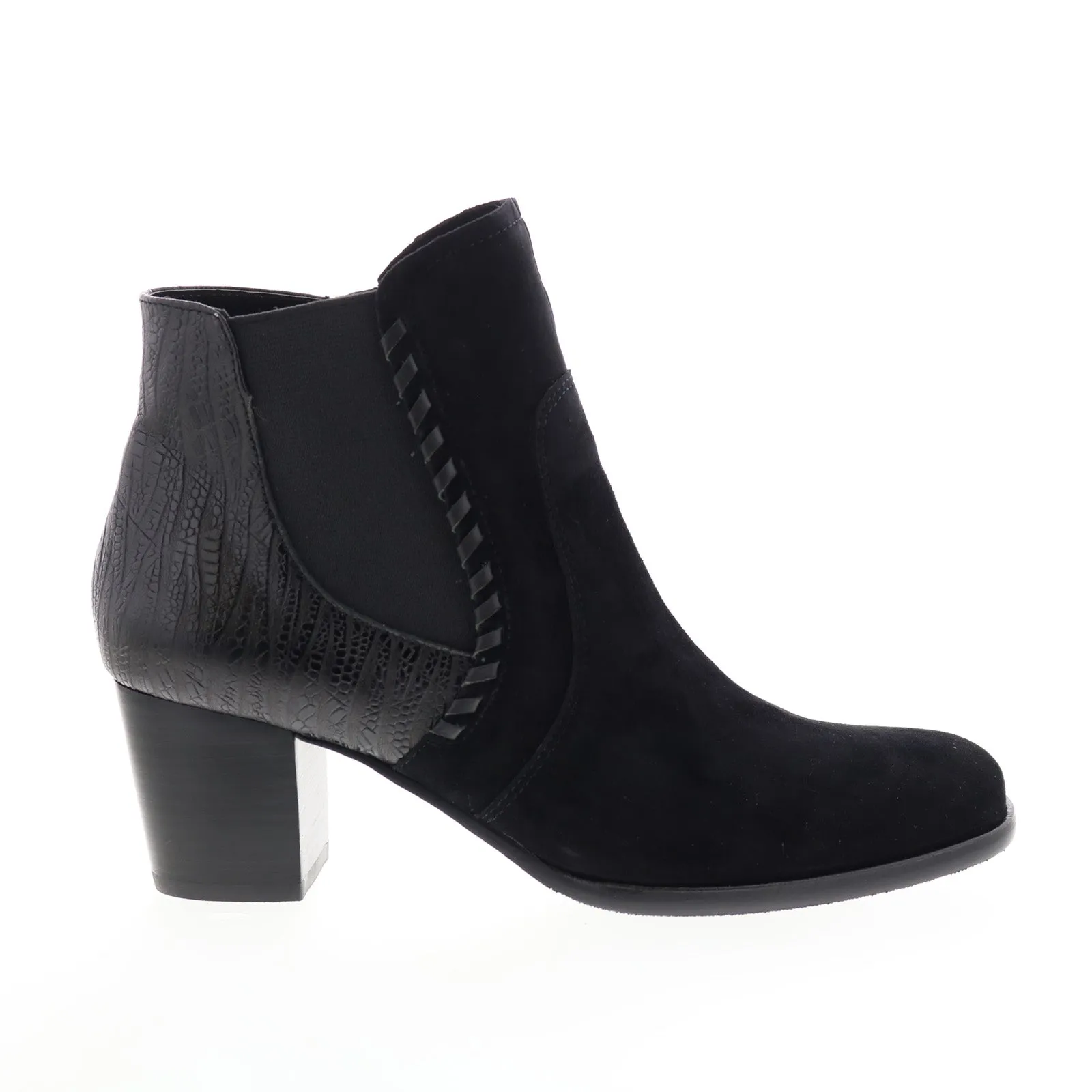 Trail Comfort Easy to Wear David Tate Odyssey Womens Black Narrow Suede Zipper Ankle & Booties Boots