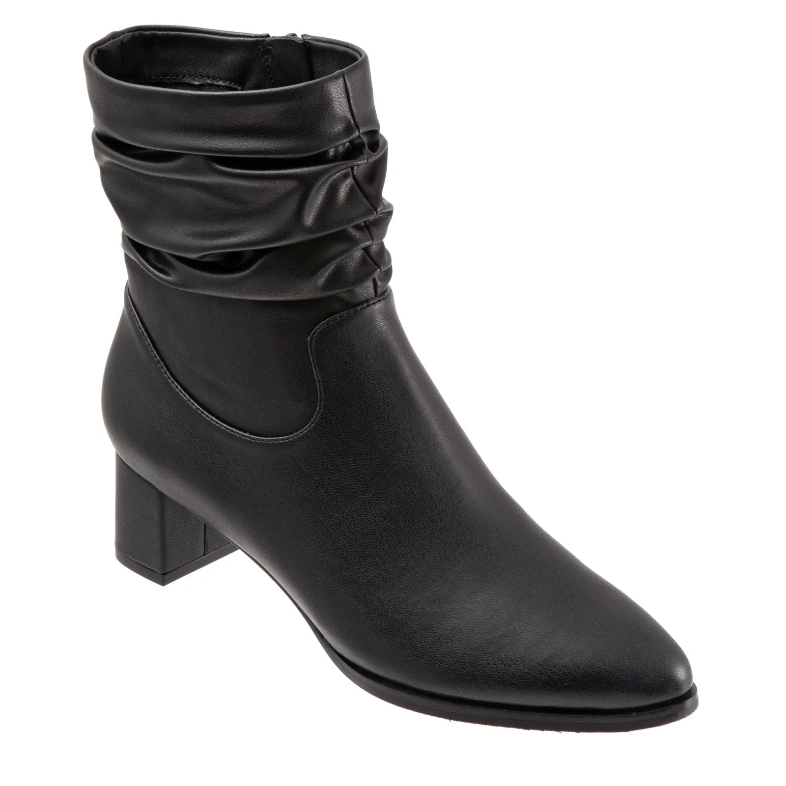 Music Fan Wide Cut Trotters Krista T1959-001 Womens Black Leather Ankle & Booties Boots