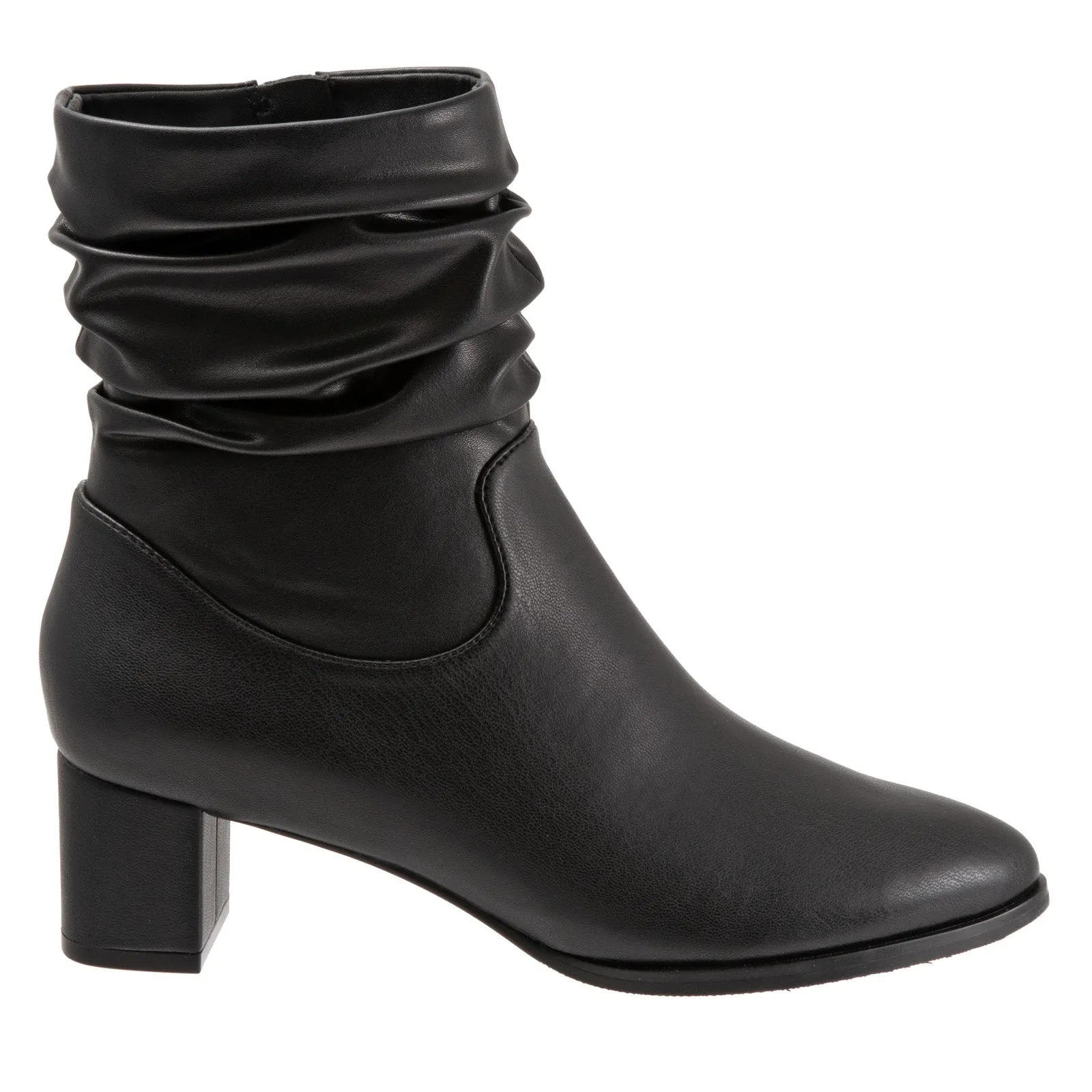 Trotters Krista T1959-001 Womens Black Leather Ankle & Booties Boots Secure Closure