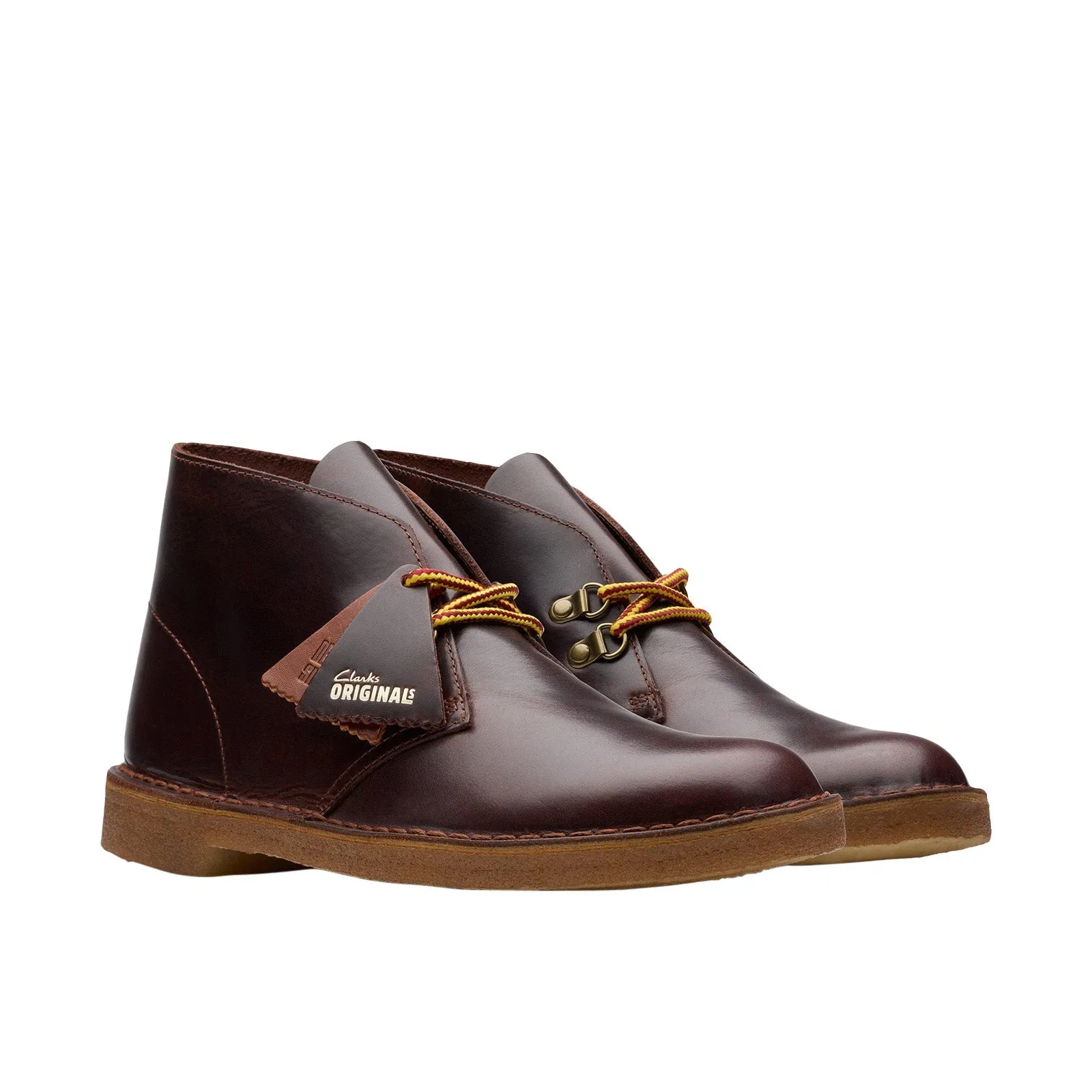 Clarks Desert Boot Hiker 26179171 Mens Burgundy Leather Chukkas Boots Adjustable Straps