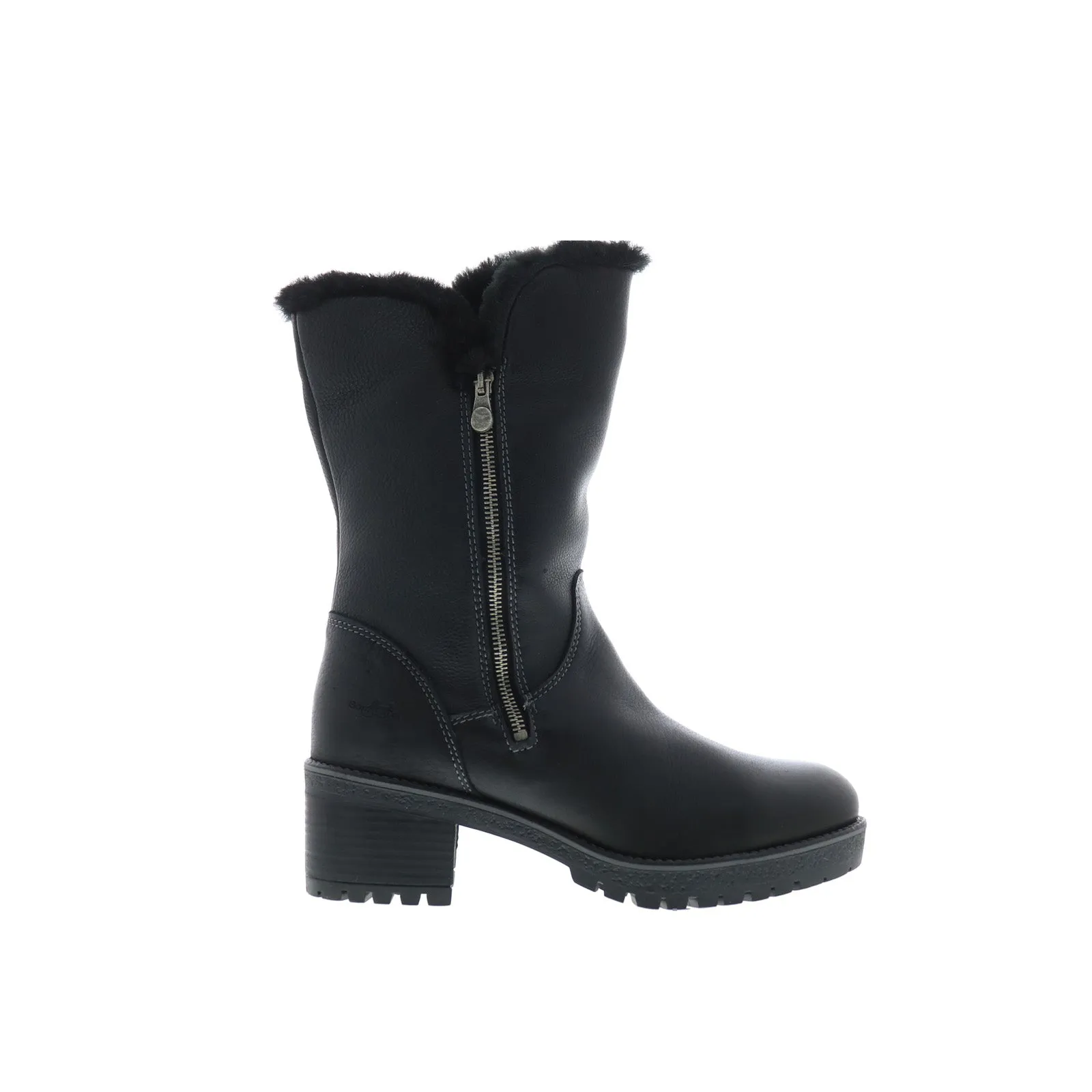 Bos. & Co. Match Womens Black Leather Zipper Casual Dress Boots Casual Walk