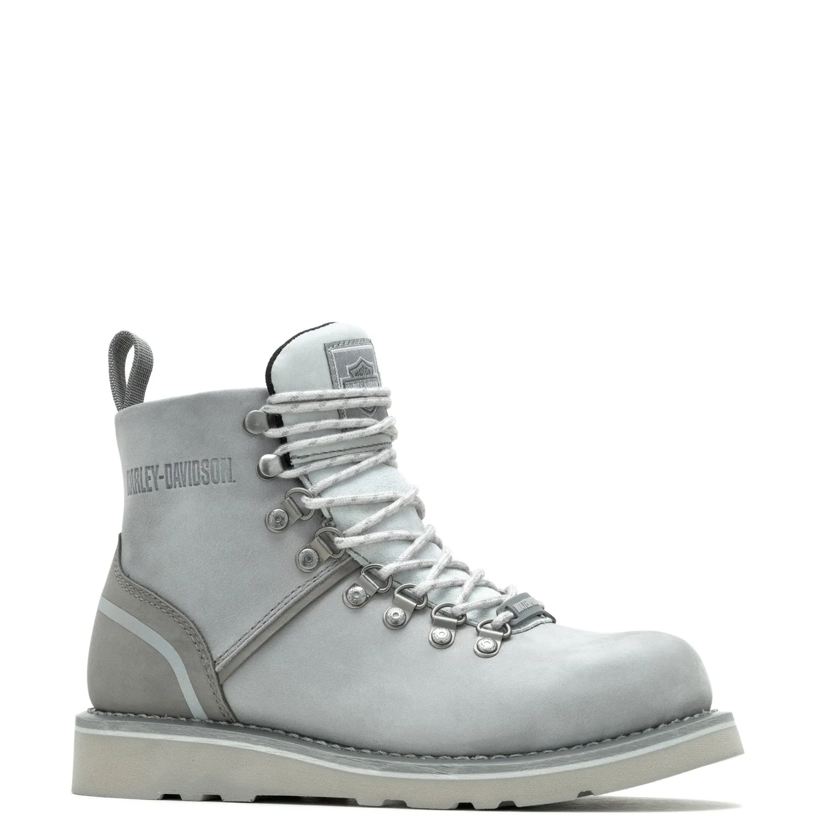Outdoor Use Harley-Davidson Denway 4.5" D87294 Womens Gray Leather Zipper Motorcycle Boots