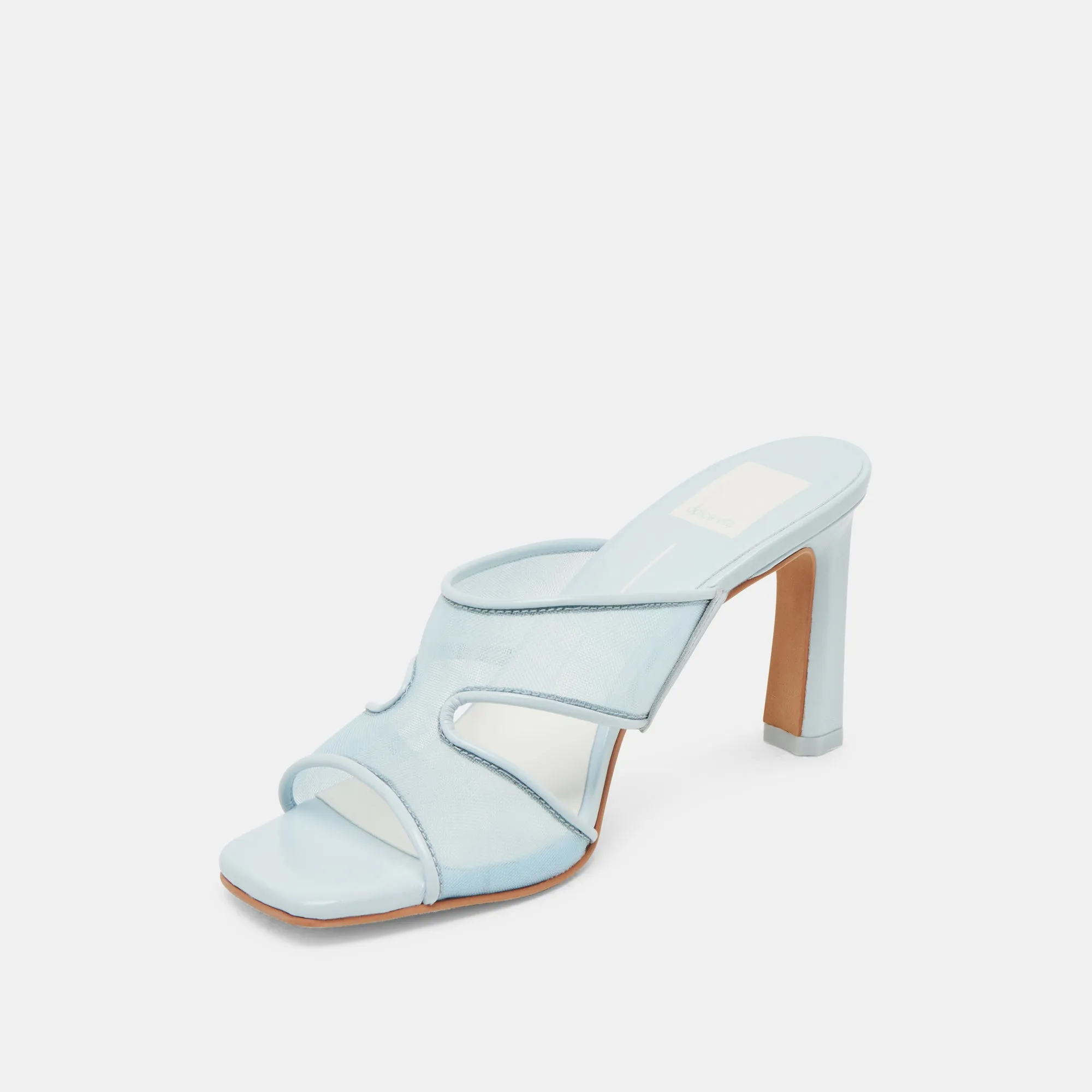 Adjustable Heel Sandals Comfortable GITEL WIDE HEELS ICE BLUE MESH