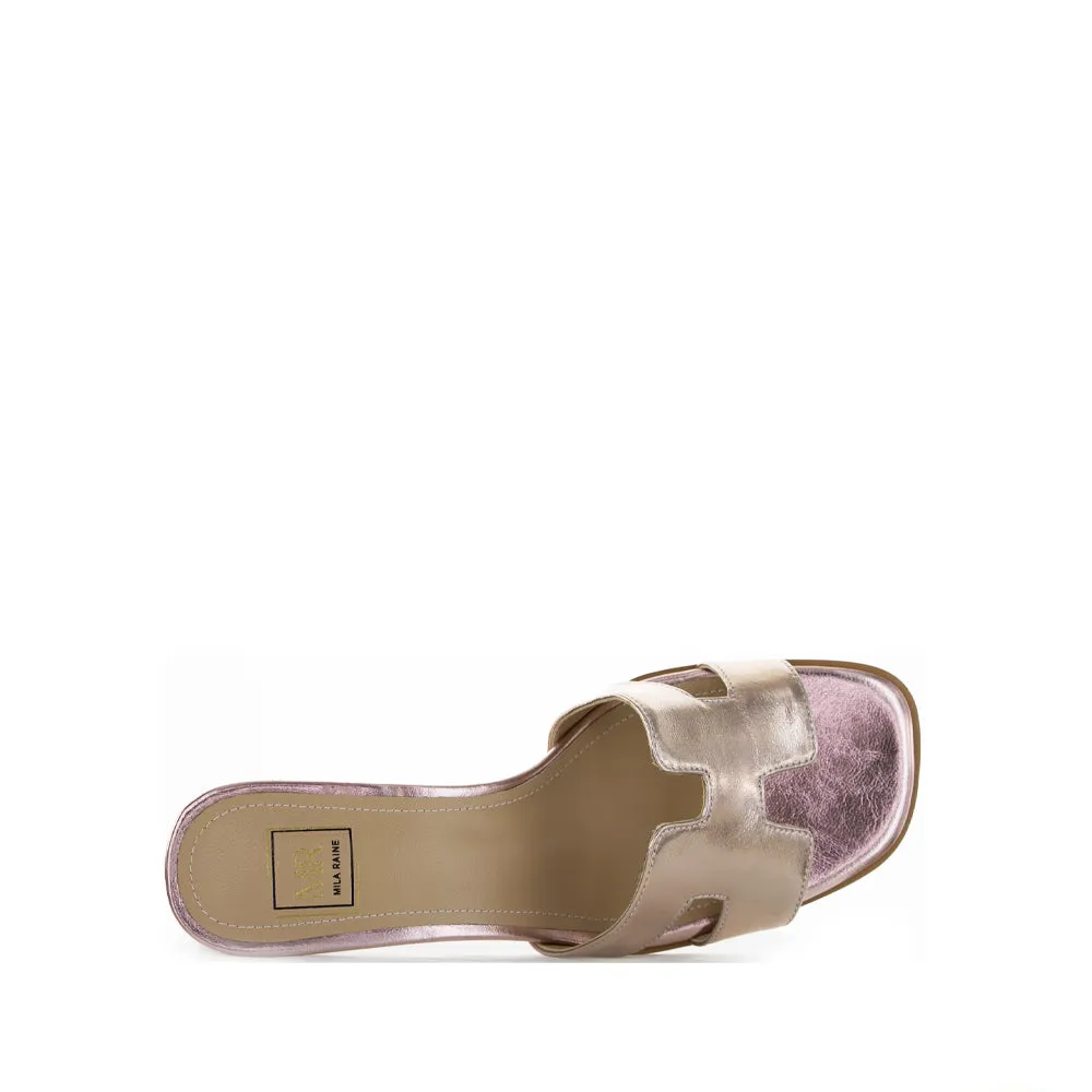 MILA RAINE MINKY ROSE GOLD Wedding Party Shoes Classic White Heels