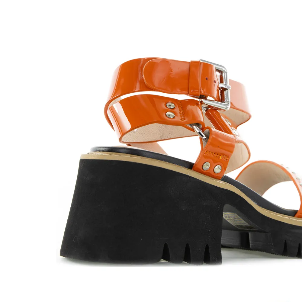MILA RAINE FANG ORANGE Synthetic Upper Trendy Platform Heels