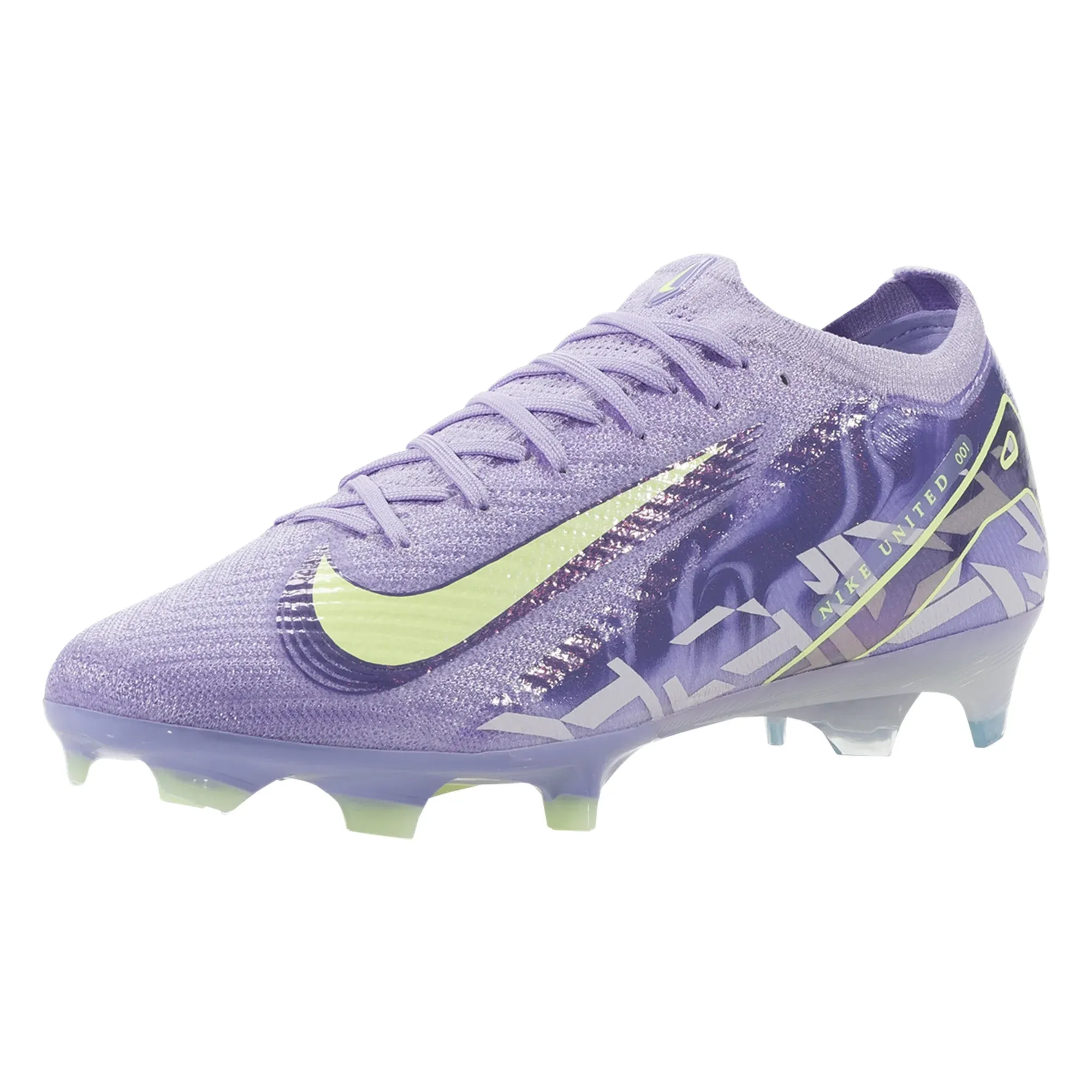 Run Stability Nike United Zoom Vapor 16 Elite FG Soccer Cleats (Purple Agate/Barely Volt)