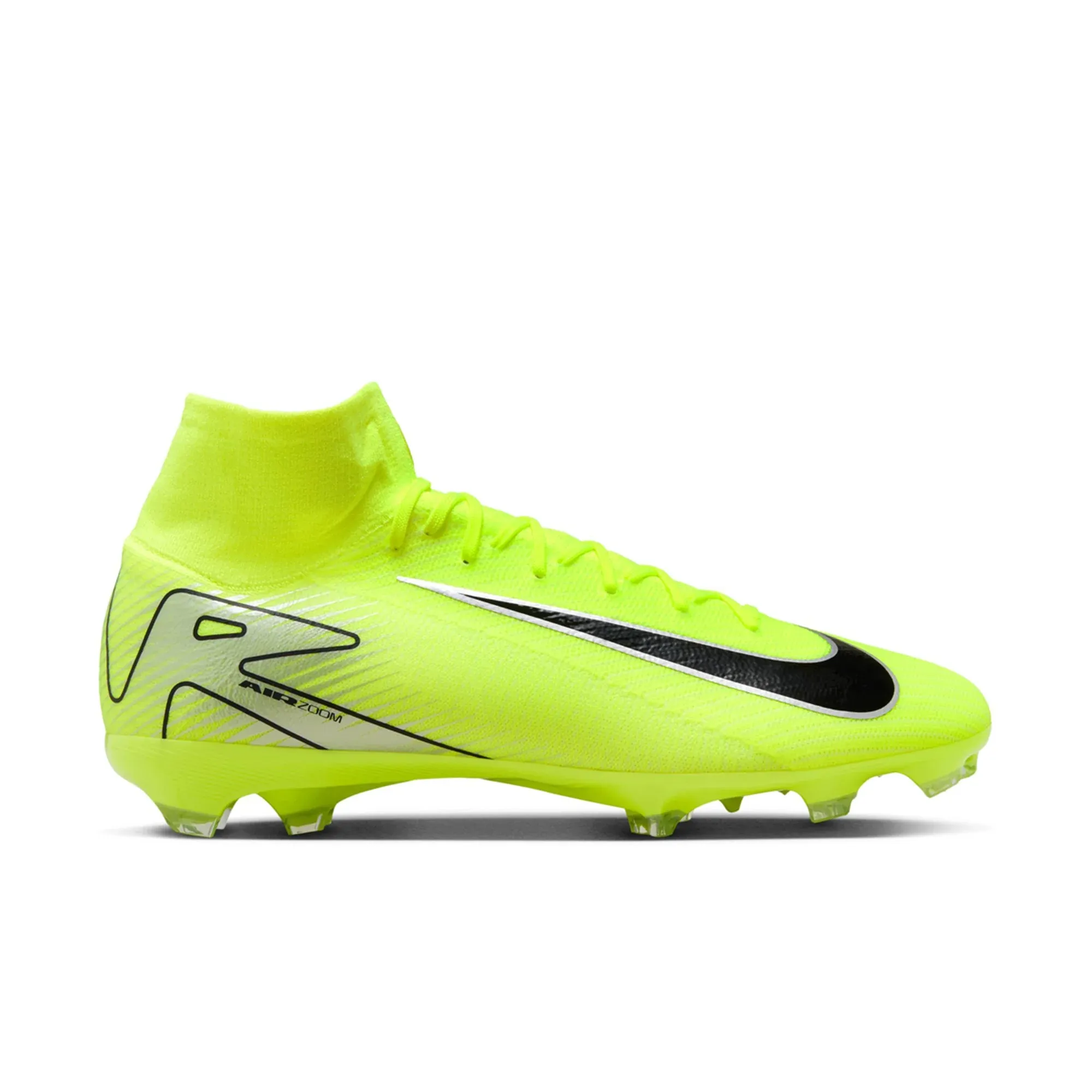 Nike Zoom Superfly 10 Pro FG Soccer Cleats (Volt/Black) Performance Build