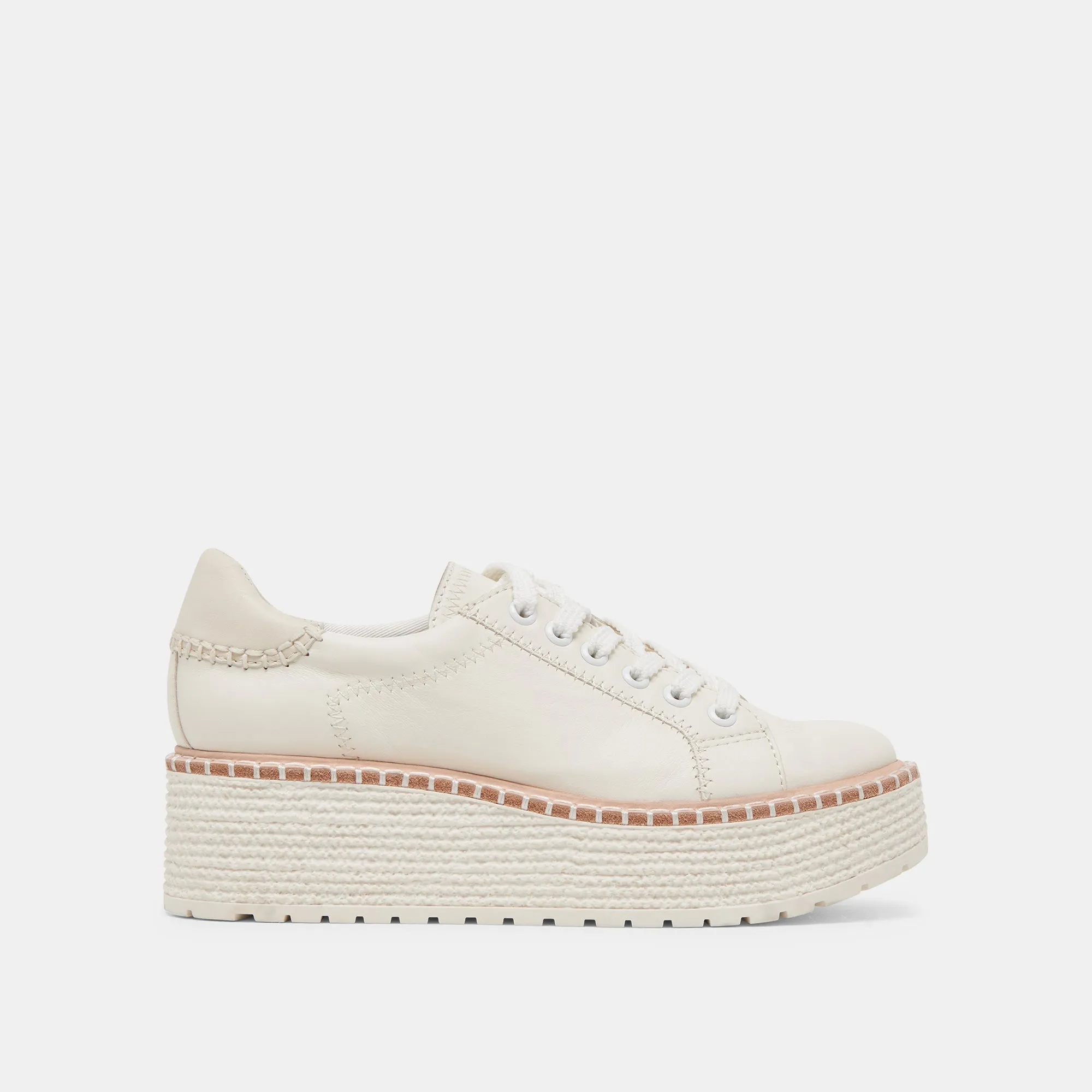 TWAIN SNEAKERS WHITE LEATHER Run Ready Shock-absorbent