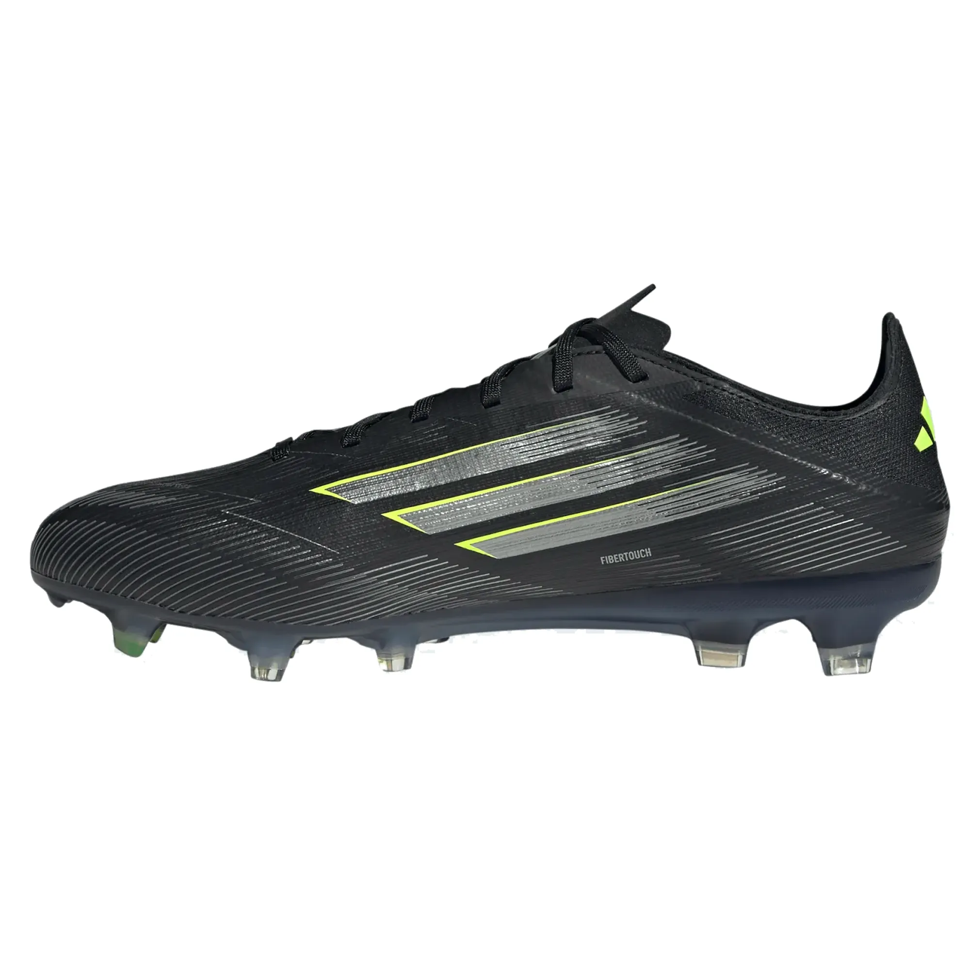 Speed Zone Adidas F50 Pro Firm Ground Cleats (Black/Iron Metallic/Lucid Lemon)