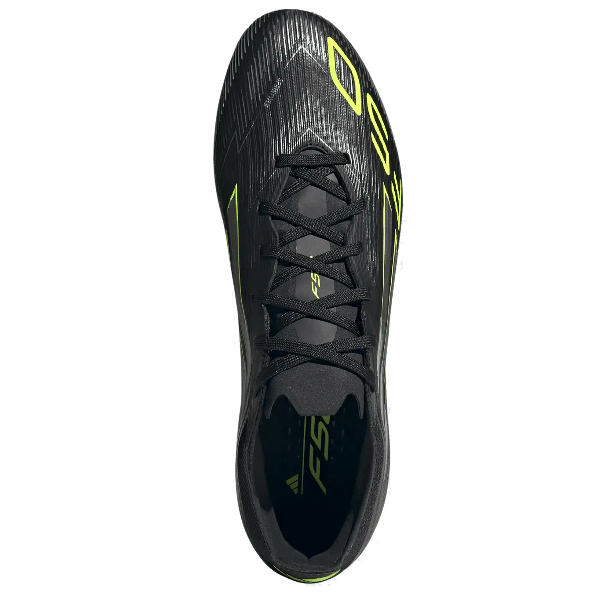 Running support Adidas F50 Pro Firm Ground Cleats (Black/Iron Metallic/Lucid Lemon)