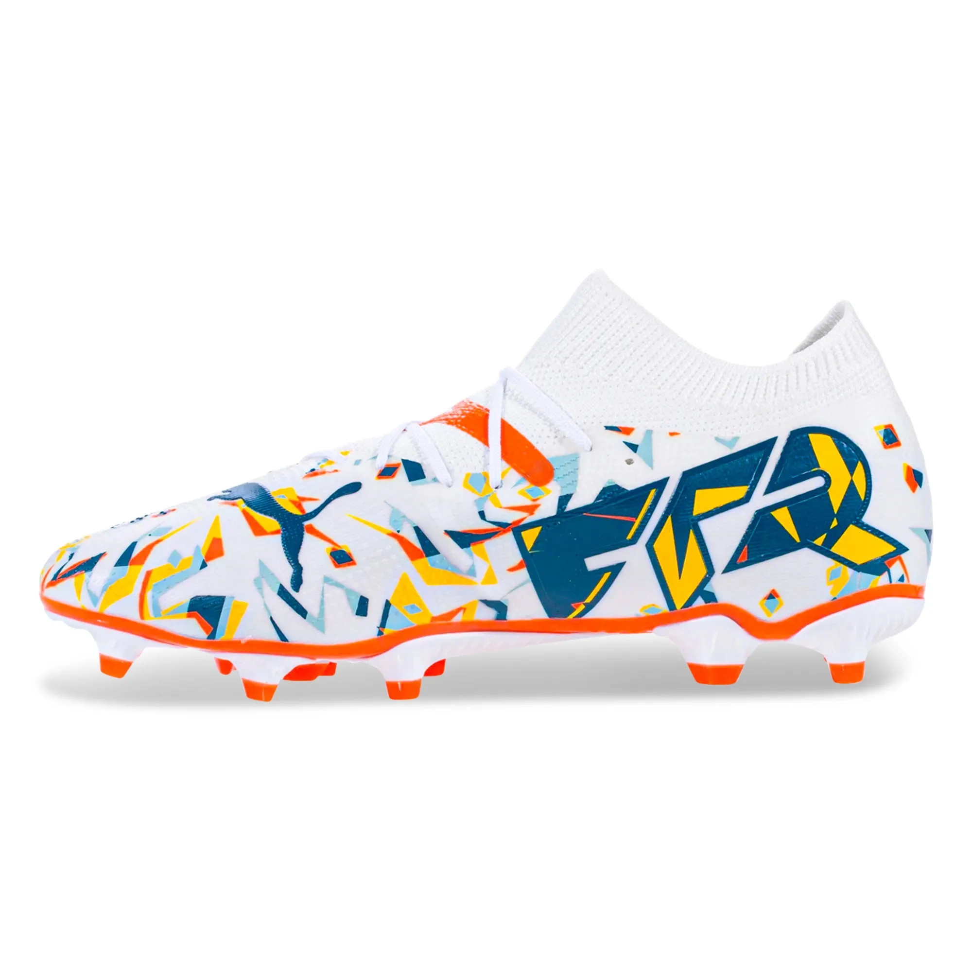Puma Future 7 Match Creativity FG/AG Soccer Cleats (Puma White/Ocean Tropic) Breathable Fit