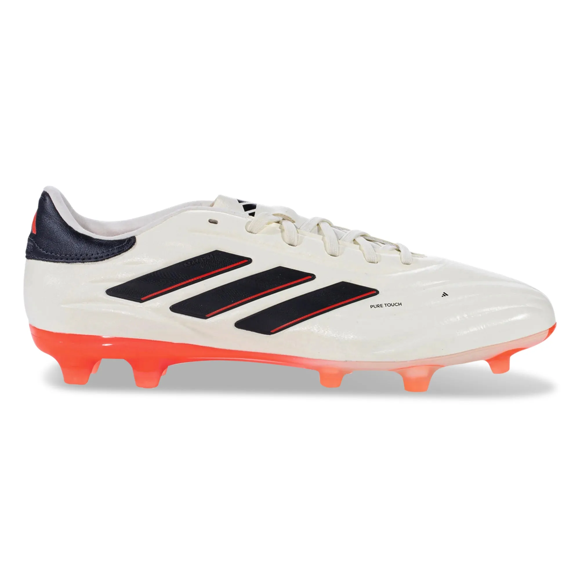 adidas Copa Pure 2 Pro Firm Ground Soccer Cleats (Ivory/ Core Black/Solar Red) Game Pressure