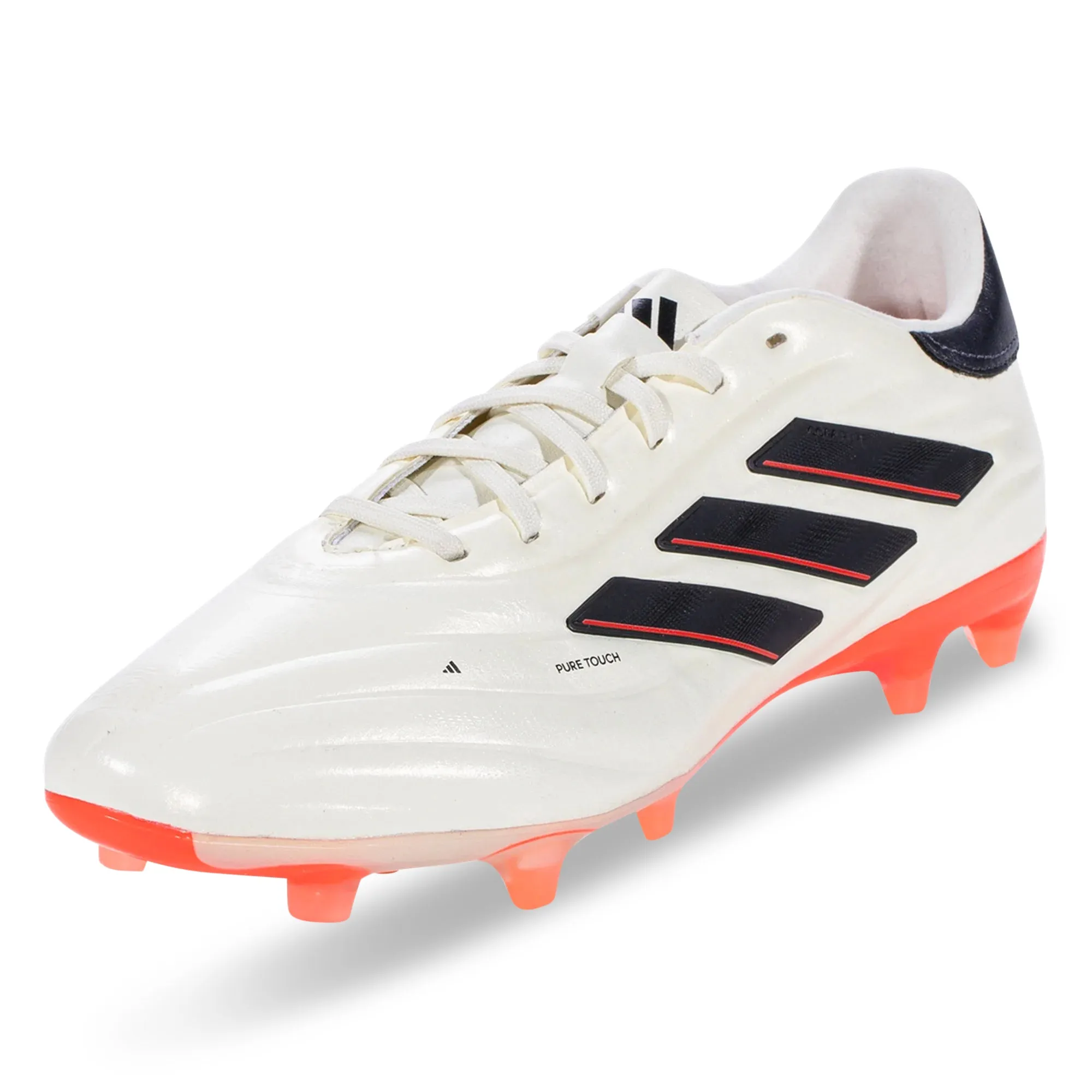 adidas Copa Pure 2 Pro Firm Ground Soccer Cleats (Ivory/ Core Black/Solar Red) Playmaker Role