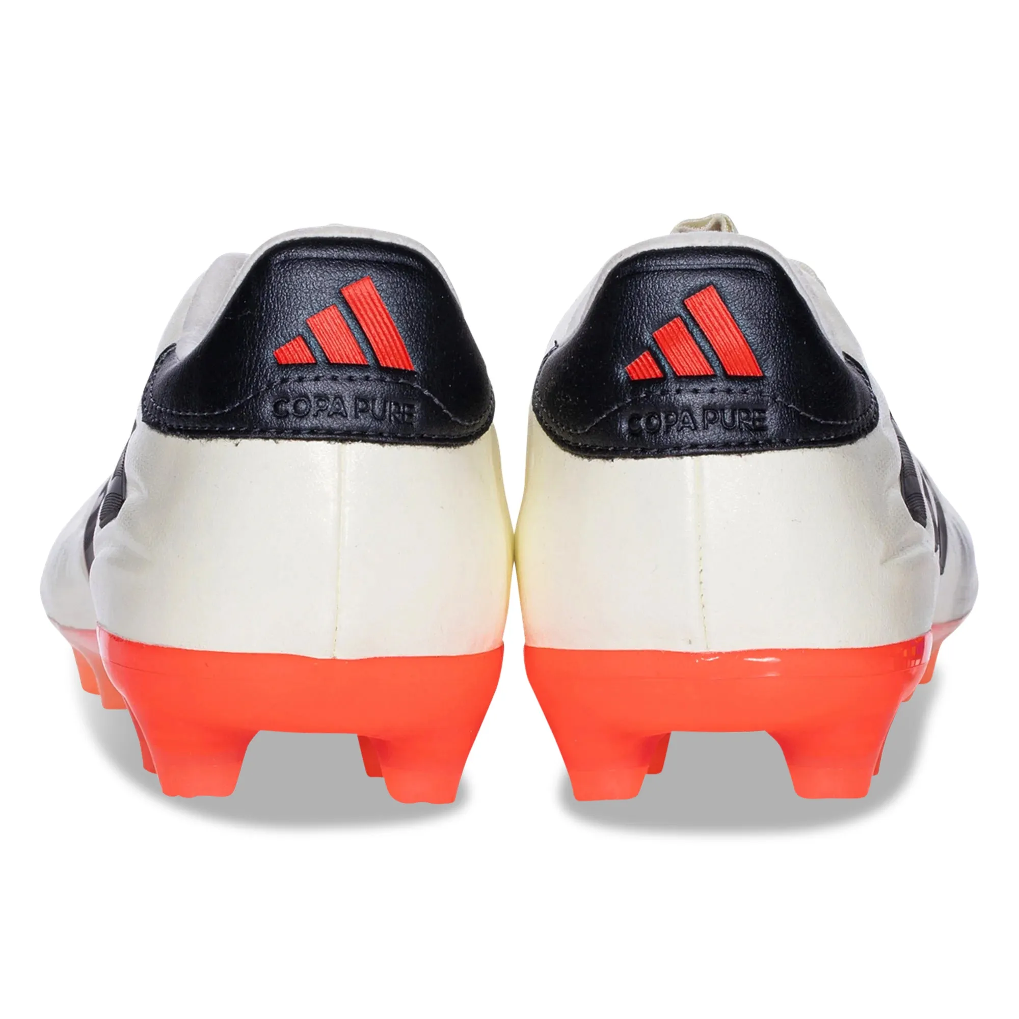 dry surface Hyper-Responsive adidas Copa Pure 2 Pro Firm Ground Soccer Cleats (Ivory/ Core Black/Solar Red)