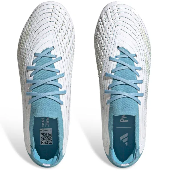 adidas Predator Accuracy.1 L Firm Ground Soccer Cleats (White/Grey Two/Preloved Blue) Fitness routine