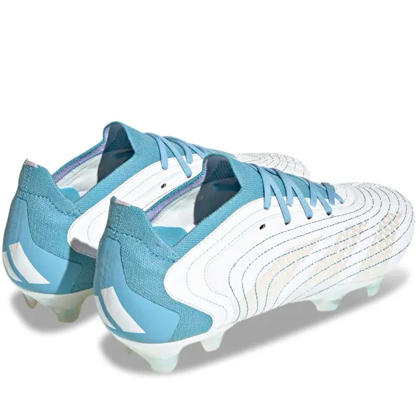 Power Step Zone Lock adidas Predator Accuracy.1 L Firm Ground Soccer Cleats (White/Grey Two/Preloved Blue)