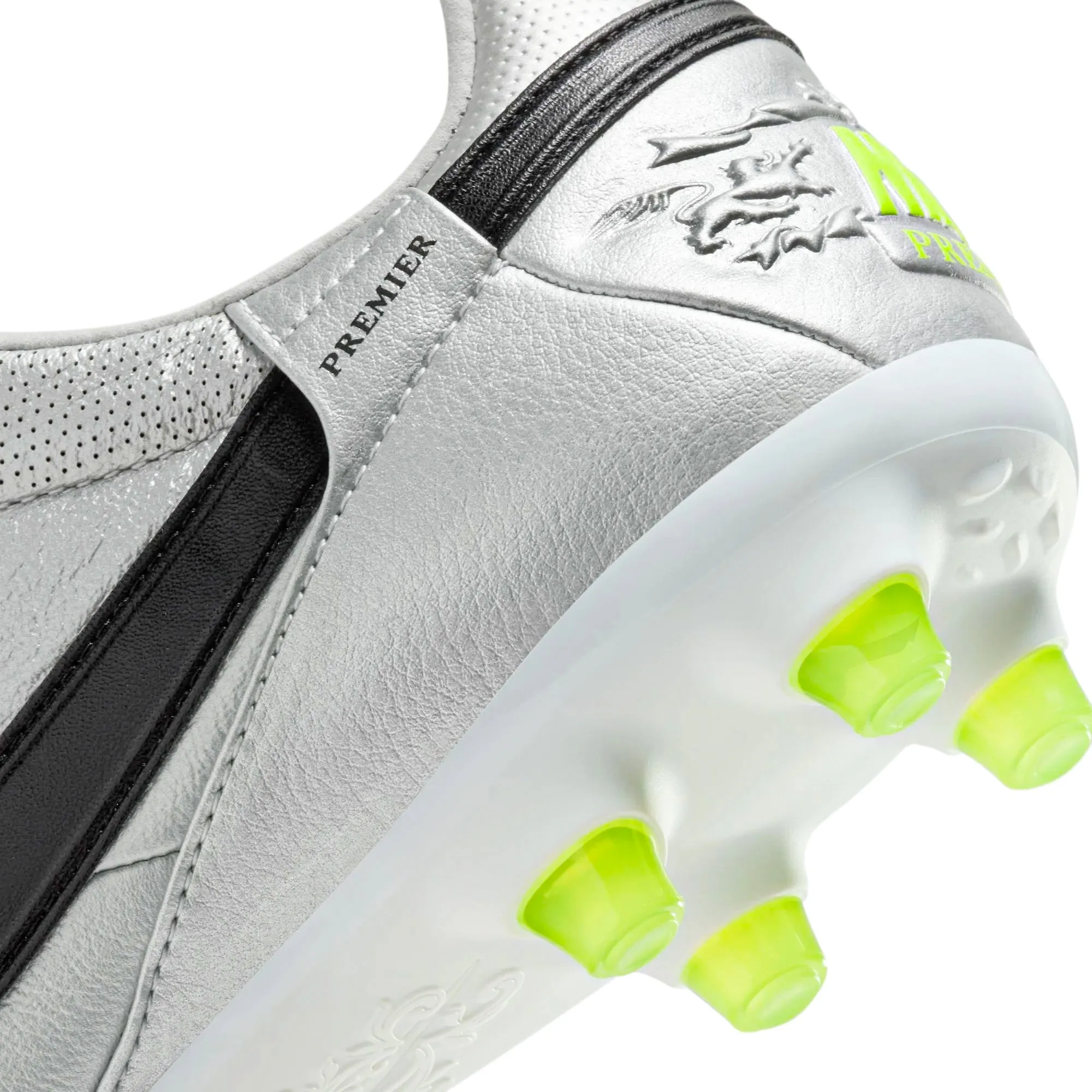 Rapid Movement Nike Premier III Firm Ground Soccer Cleats (Metallic Silver/Black-Volt)