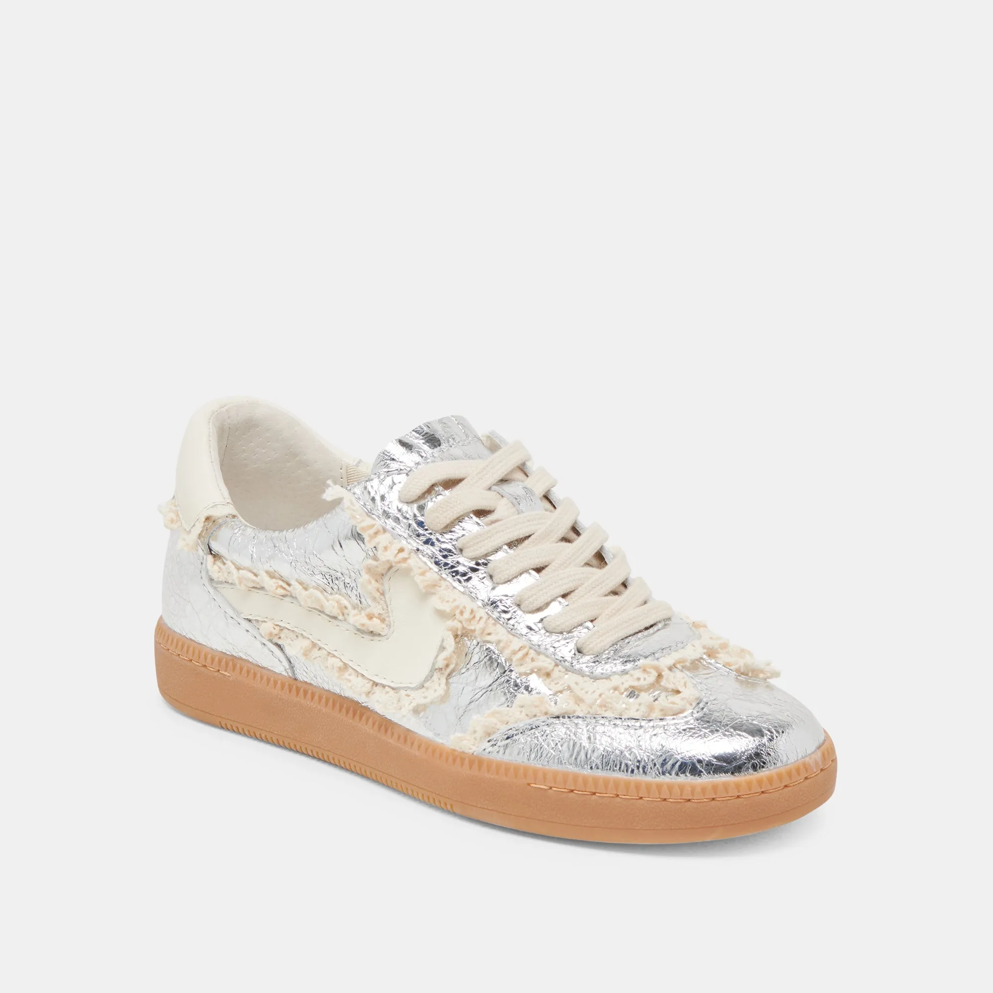 NOTICE LACE SNEAKERS SILVER DISTRESSED LEATHER Insole Tech
