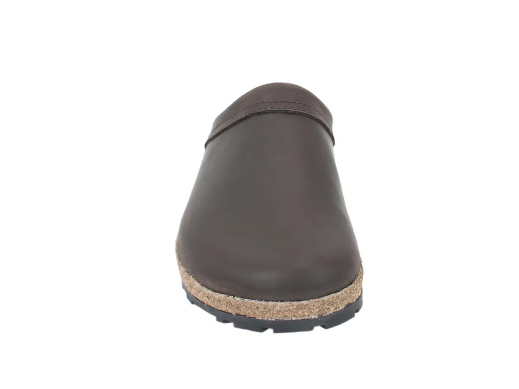Haflinger Leather Clogs Malmo Brown 708 Sky View Rain Step