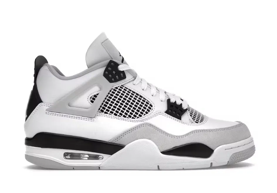 Jordan 4 Retro Military Black Sneakers Smooth Soles Play Driven Frame