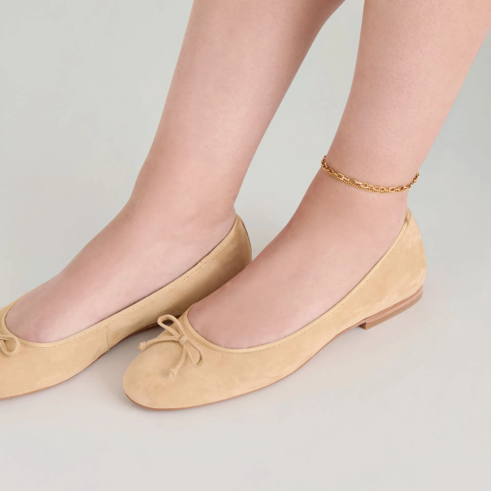 Tread Pattern RITLA BALLET FLATS HONEY SUEDE